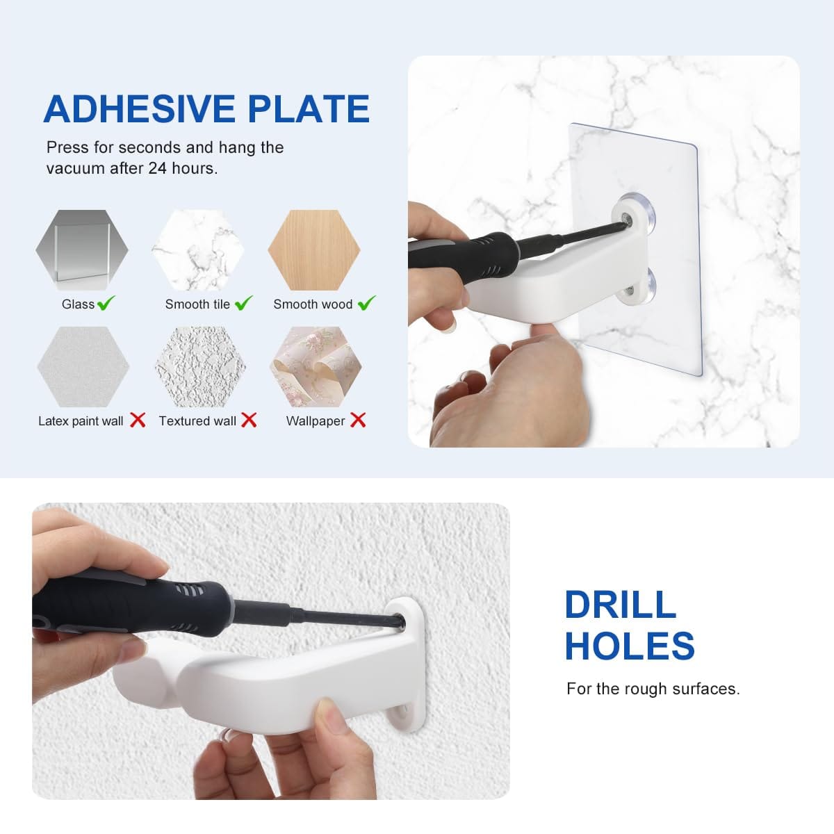 Wall Mount Holder for Shark and Dyson Cordless Stick Vacuums - Compatible with IX141, IX363Ht, IX362H, CH951, CH901, V10, V11, V12, V15 Outsize Models - Review Image 3