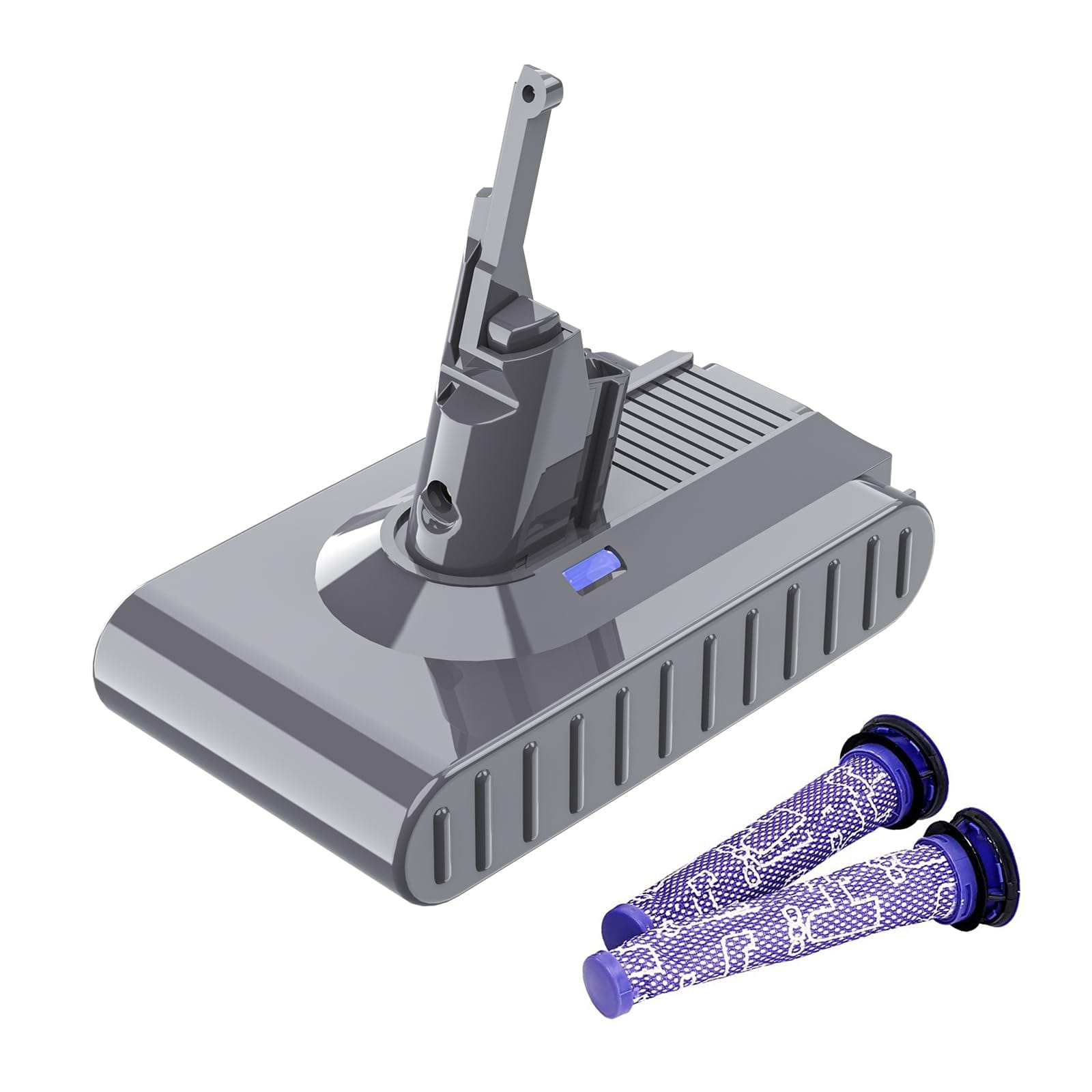 Upgraded 6.0Ah V8 Sv10 Battery 215681 Replacement for Dyson V8 Cordless Stick Vacuum Compatible with Animal/Absolute/Motorhead/Fluffy Models + Bonus 2Pks Filters