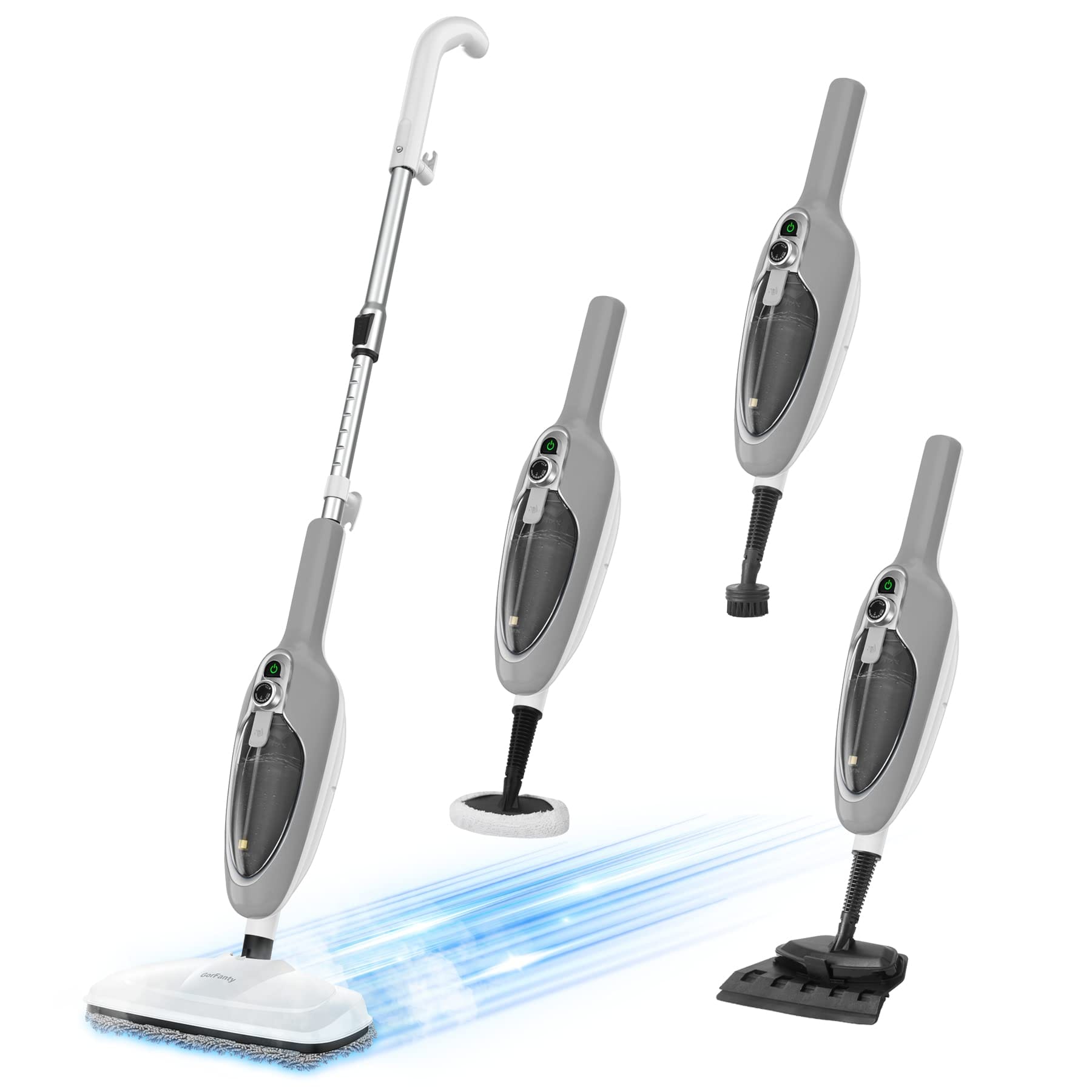 10-In-1 Multipurpose Handheld Steam Cleaner for Hardwood/Tile/Laminate Floors & Carpets with 11 Accessories