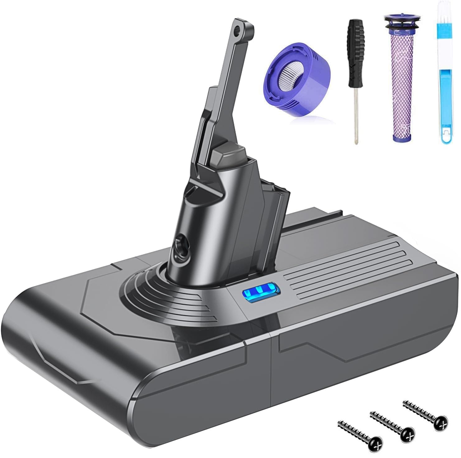 Flylinktech V8 Battery 6000mAh Replacement for Dyson V8 Cordless Vacuum Cleaners with Filters and Accessories