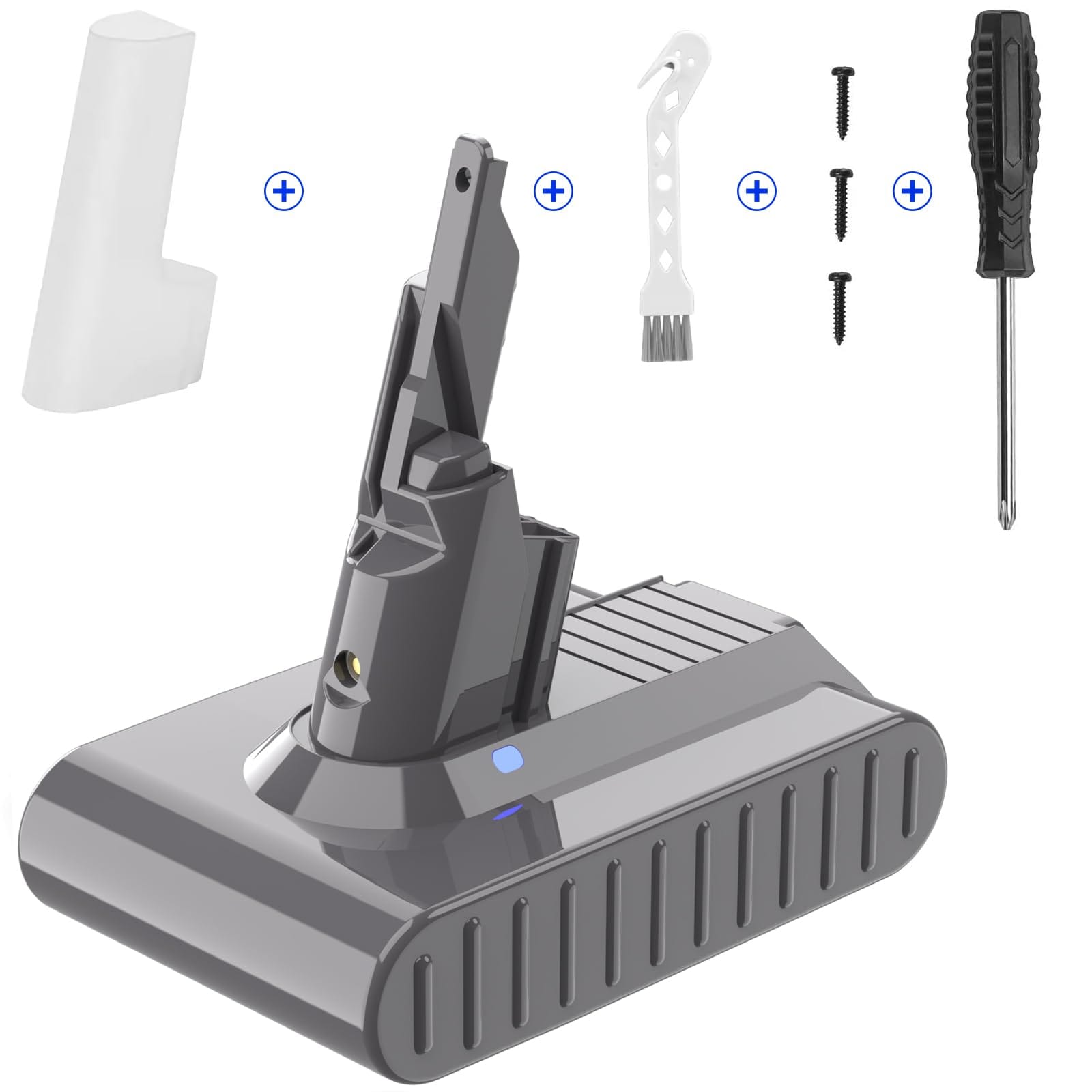 Dyson V7 Battery Replacement Upgraded 6.0Ah 21.6V Lithium-ion Battery for V7 Animal/Absolute/Motorhead HEPA Handheld Vacuum Cleaners
