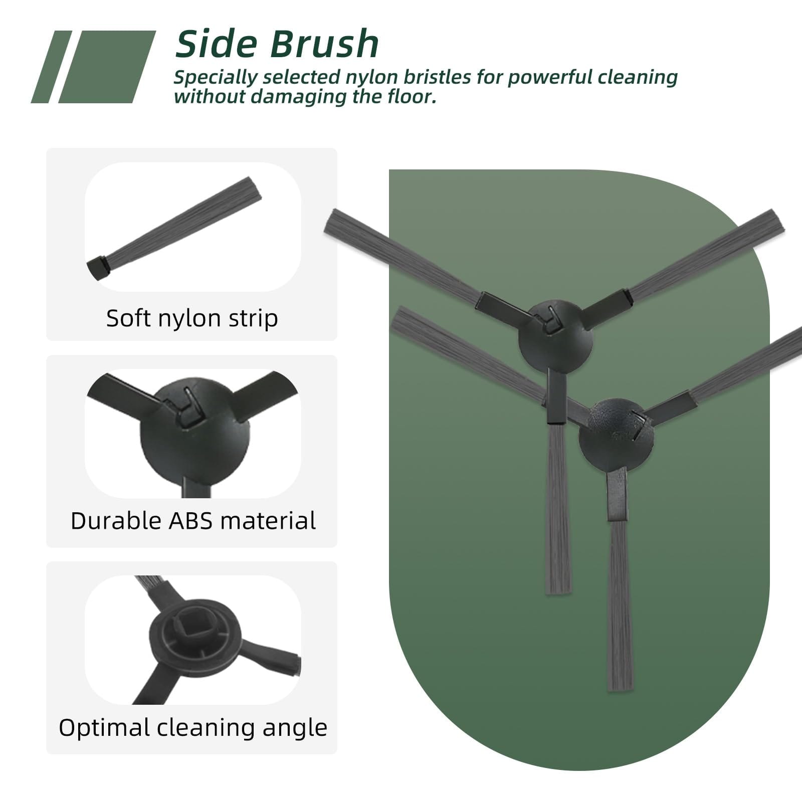 Replacement Parts Compatible with Mamnv/Zcwa/Onson/Gttvo Br150 Br151, Manvins/Kilgone G20, Bobsweep/Teendow BR151 Robot Vacuum and Mop Combo Accessories: 10 Side Brushes, 6 Filters, 6 Mop Pads for Hardwood Floors - Review Image 2
