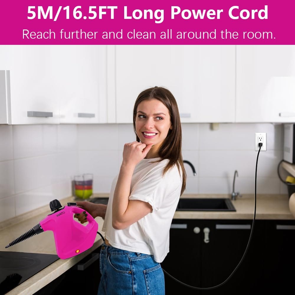 Portable 10-in-1 Handheld Steam Cleaner for Upholstery and Surface Cleaning - Purple - Review Image 5