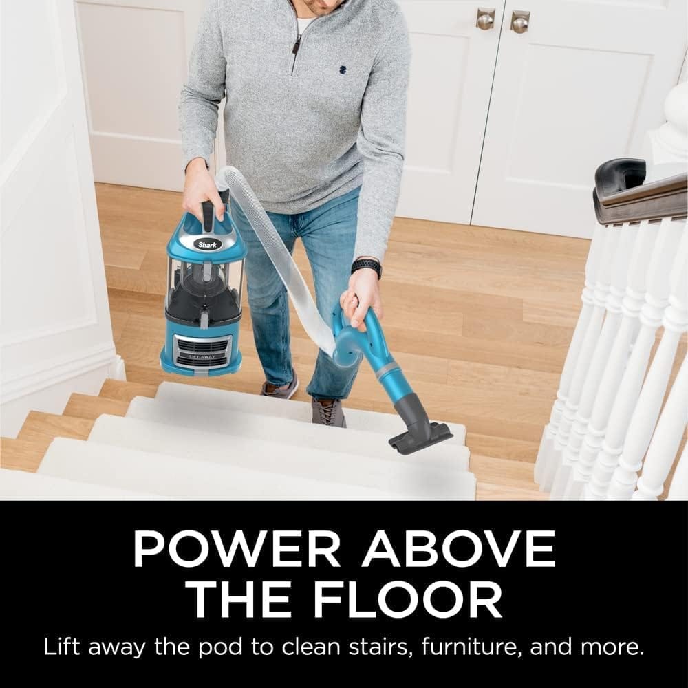 Shark NV380 Navigator Lift-Away Deluxe Upright Vacuum Cleaner with Large Dust Cup Capacity, Swivel Steering, Upholstery Tool & Crevice Tool - Teal (Renewed) - Review Image 4