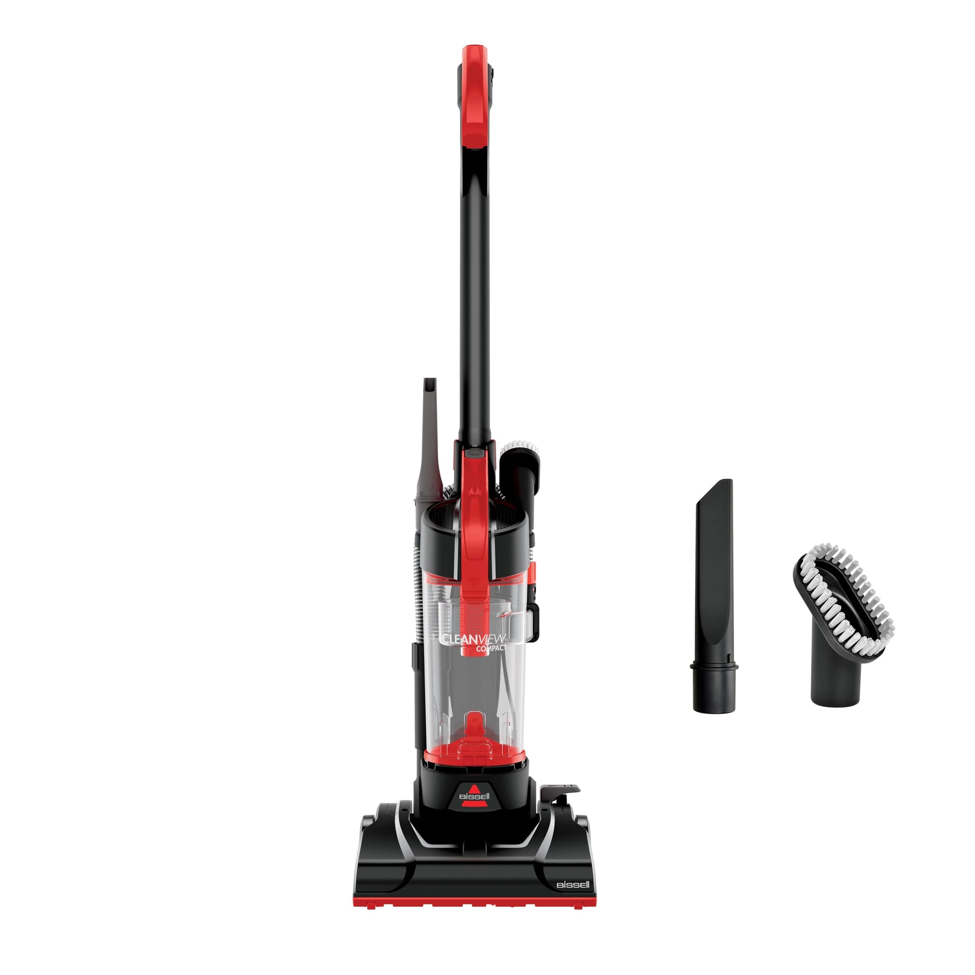 Lightweight Bissell Cleanview Compact Upright Vacuum for Dorm Rooms & Apartments, Powerful Suction, Removable Extension Wand - Red/Black 3508