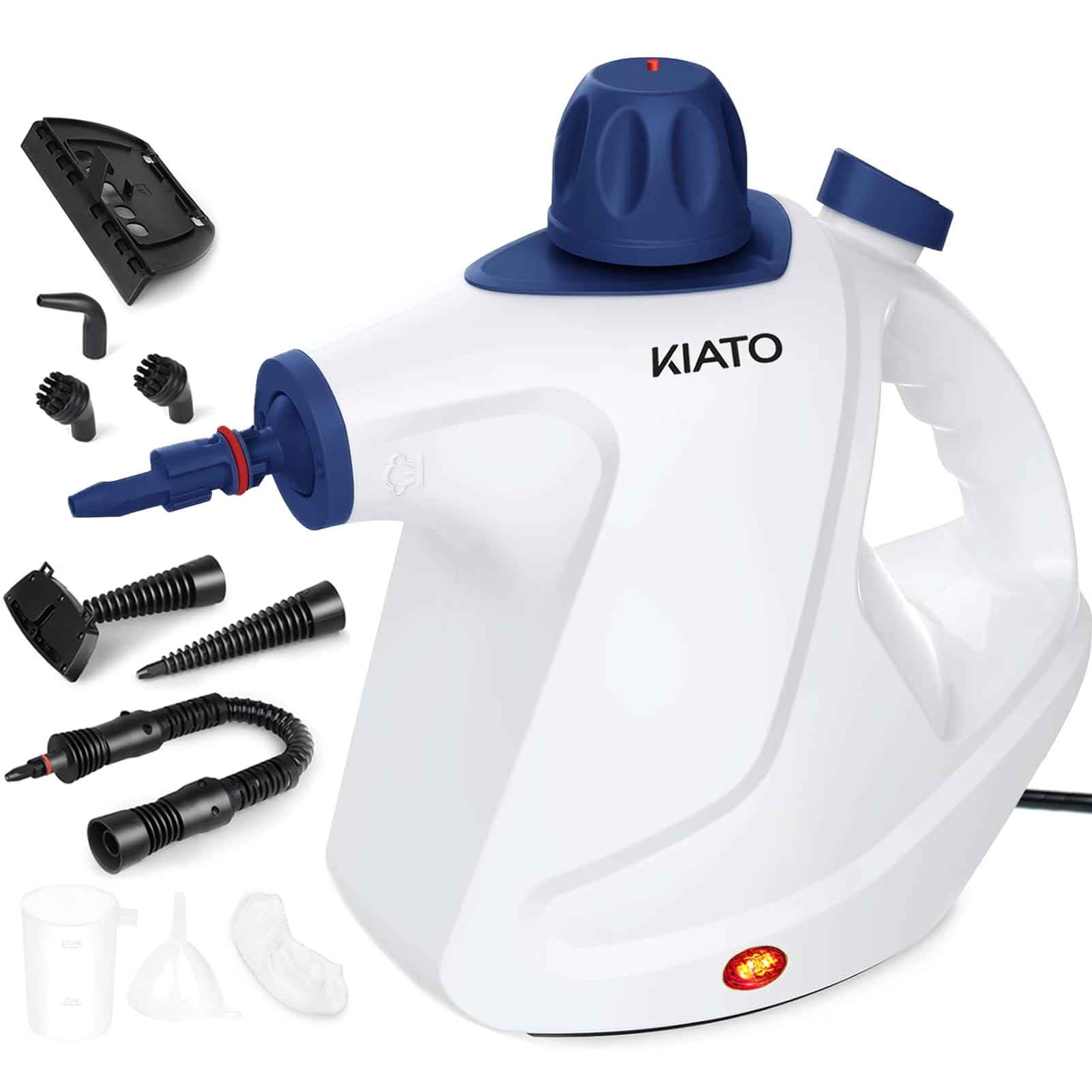 Kiato 10-in-1 Handheld Steam Cleaner for Upholstery, Home, Car, and Office Cleaning - White