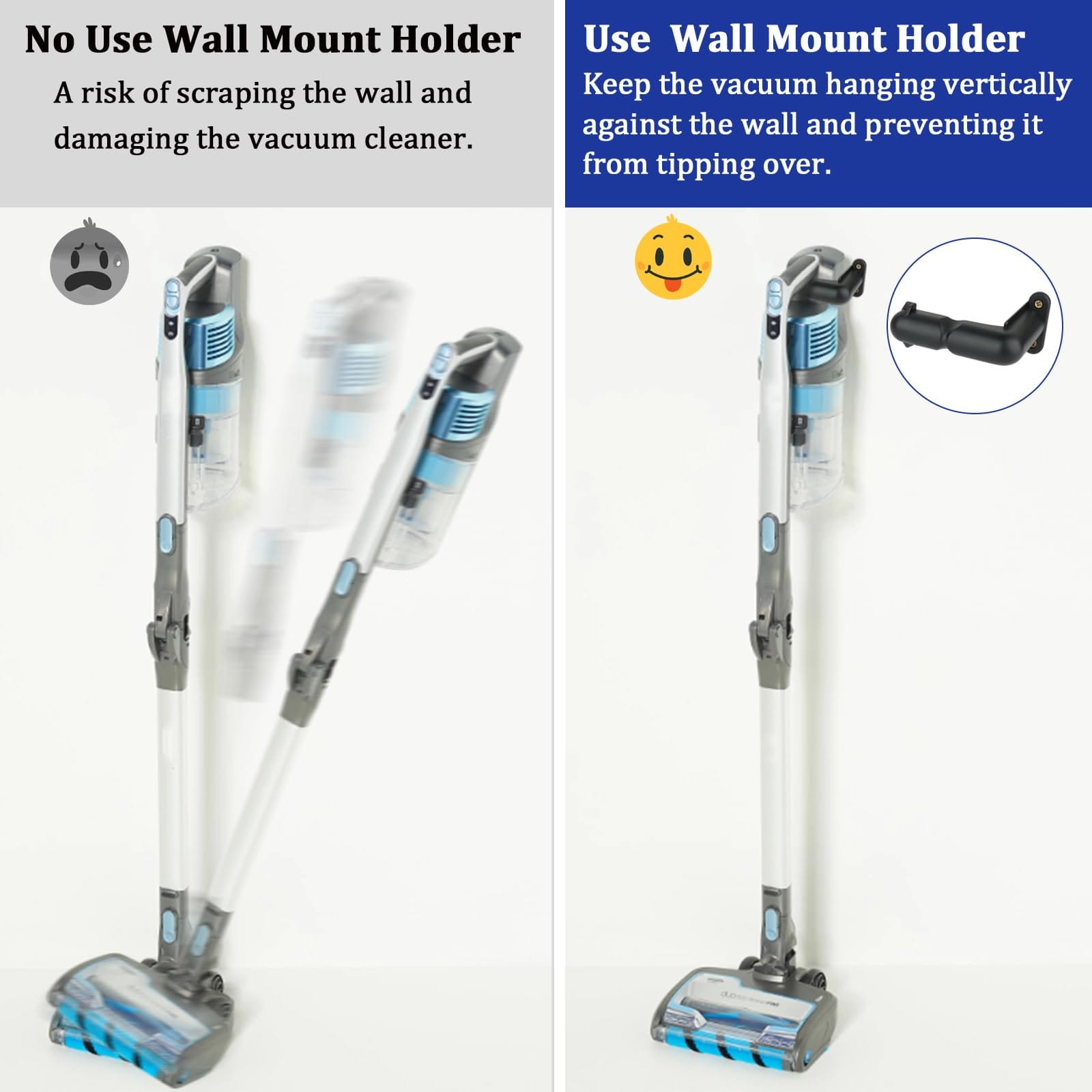 Wall Mount Vacuum Holder for Shark Cordless Stick Vacuums and Dyson Outsize V10 V11 V12 V15 - Lightweight Organizer - Review Image 5
