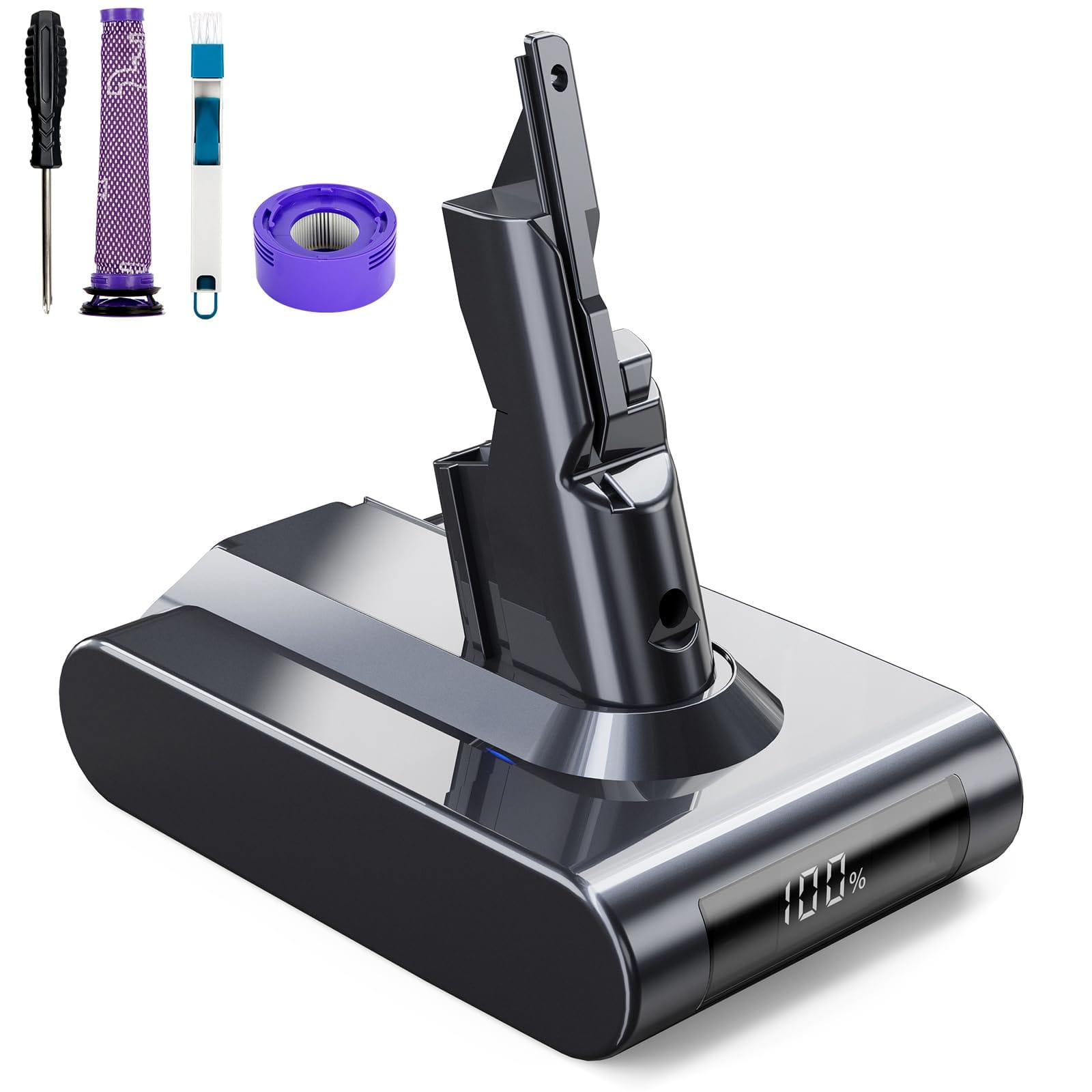 Upgraded 21.6V 6.0Ah Lithium-ion Battery for V7 Cordless Stick Vacuum Cleaners - Compatible with Sv11, Motorhead, Animal, Trigger, Hepa, Car+Boat, Absolute Models
