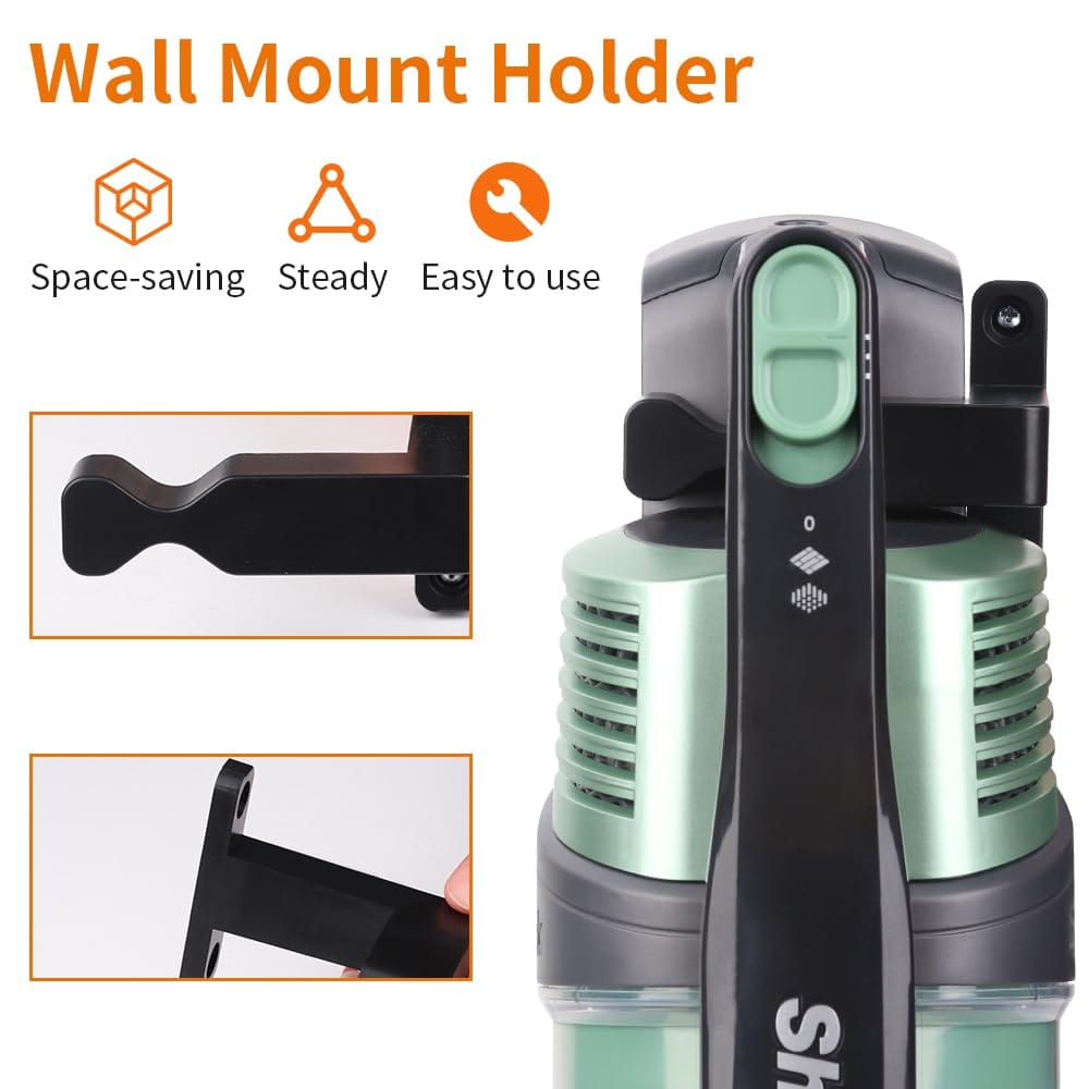 Wall Mount Holder for Shark and Dyson Cordless Stick Vacuums - Compatible with IX141, IZ562H, IZ682H, IZ361H, IZ462H, and More - Review Image 2