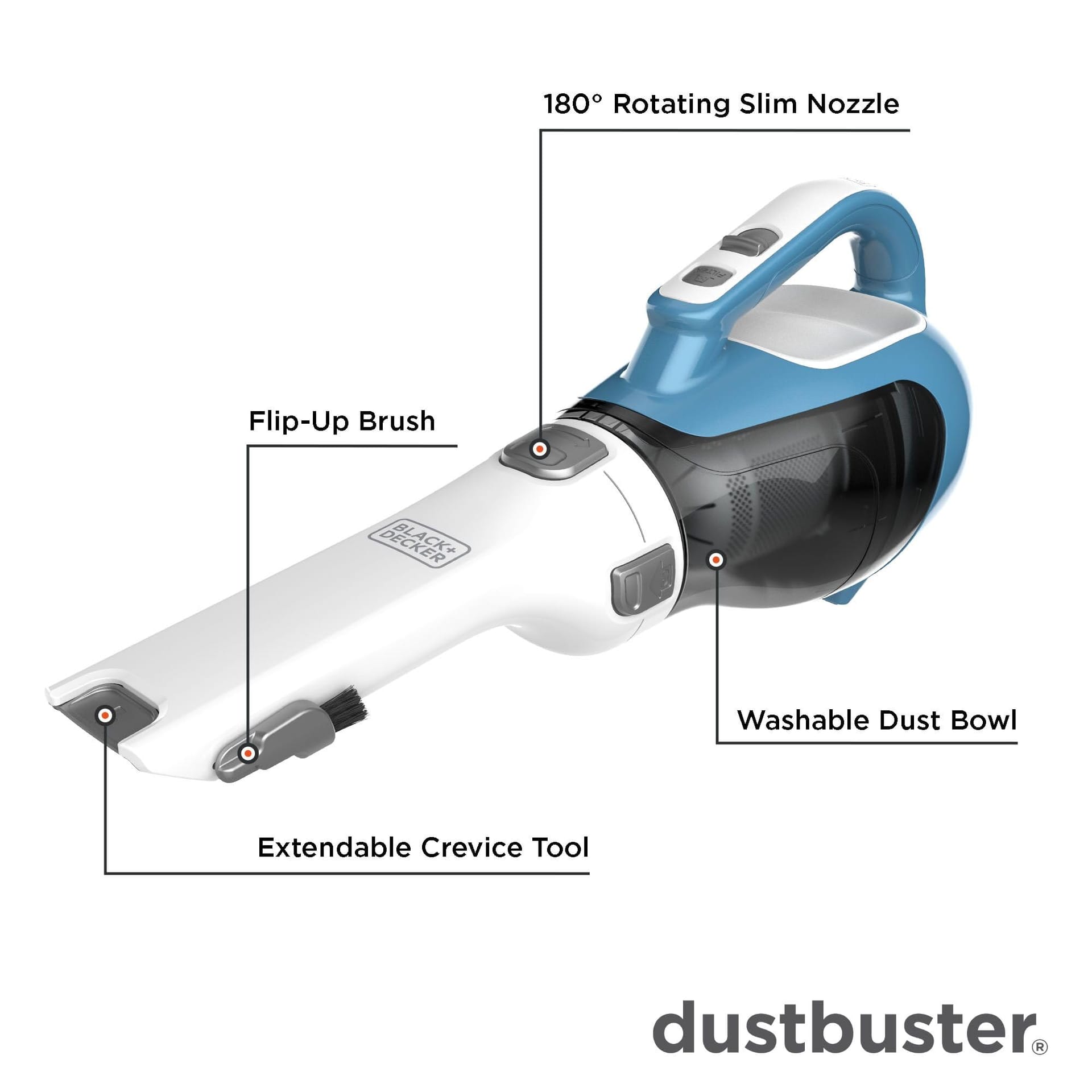 Black+Decker Dustbuster Advancedclean Cordless Handheld Vacuum with Crevice Tool, Compact for Home and Car Cleaning (CHV1410L) - Review Image 3