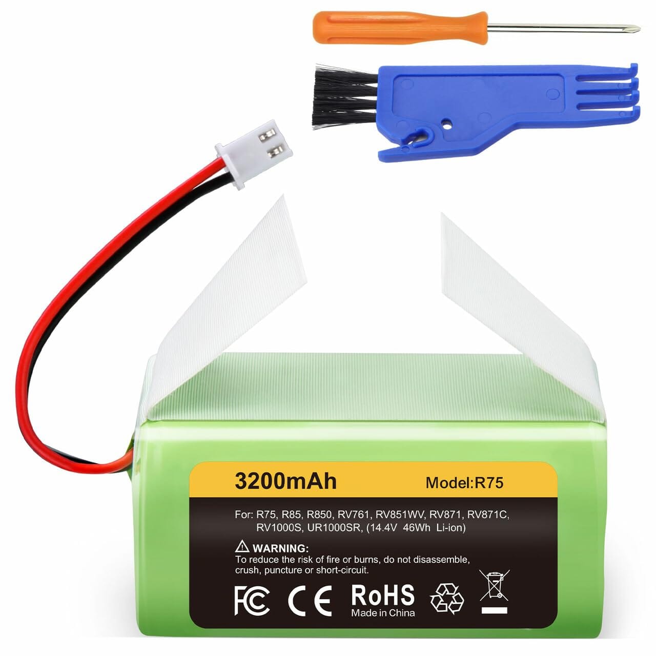 Firstpower 3.2Ah RVBAT850 Battery Replacement for Shark Ion R75 Rv761 Rv850C Vacuum - Compatible with Shark Vacuum Models Rv1000S, Rv1100Vl, Rv101Ae, Ur1000Sr, Rv700_N, Rv720_N