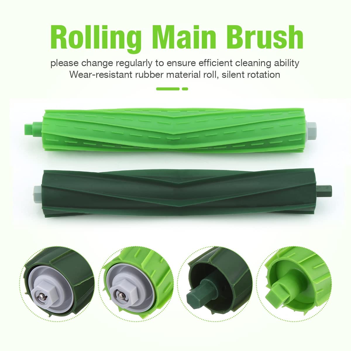 Replacement Parts for iRobot Roomba I8 I8+ I7 I7+ I6 I6+ I4 I3 I3+ Plus J7 E5 E6 E7 i & e & j Vacuum Cleaner, Rubber Brushes Hepa Filters Side Brushes - Best for Powerful Suction on Hardwood Floors - Review Image 3