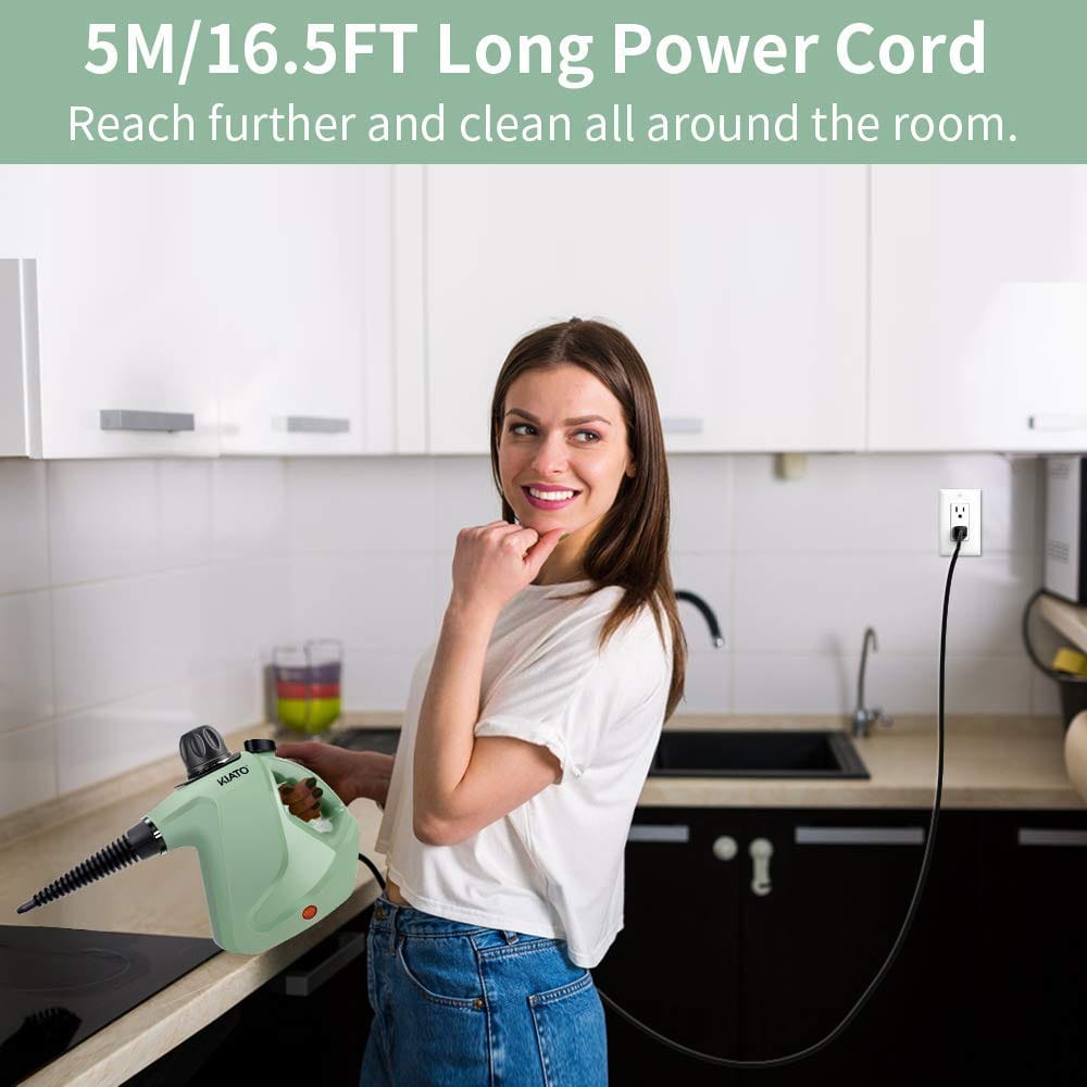 Kiato 10-in-1 Handheld Steam Cleaner for Cleaning Home, Sofa, Car, Office (Green) - Review Image 5