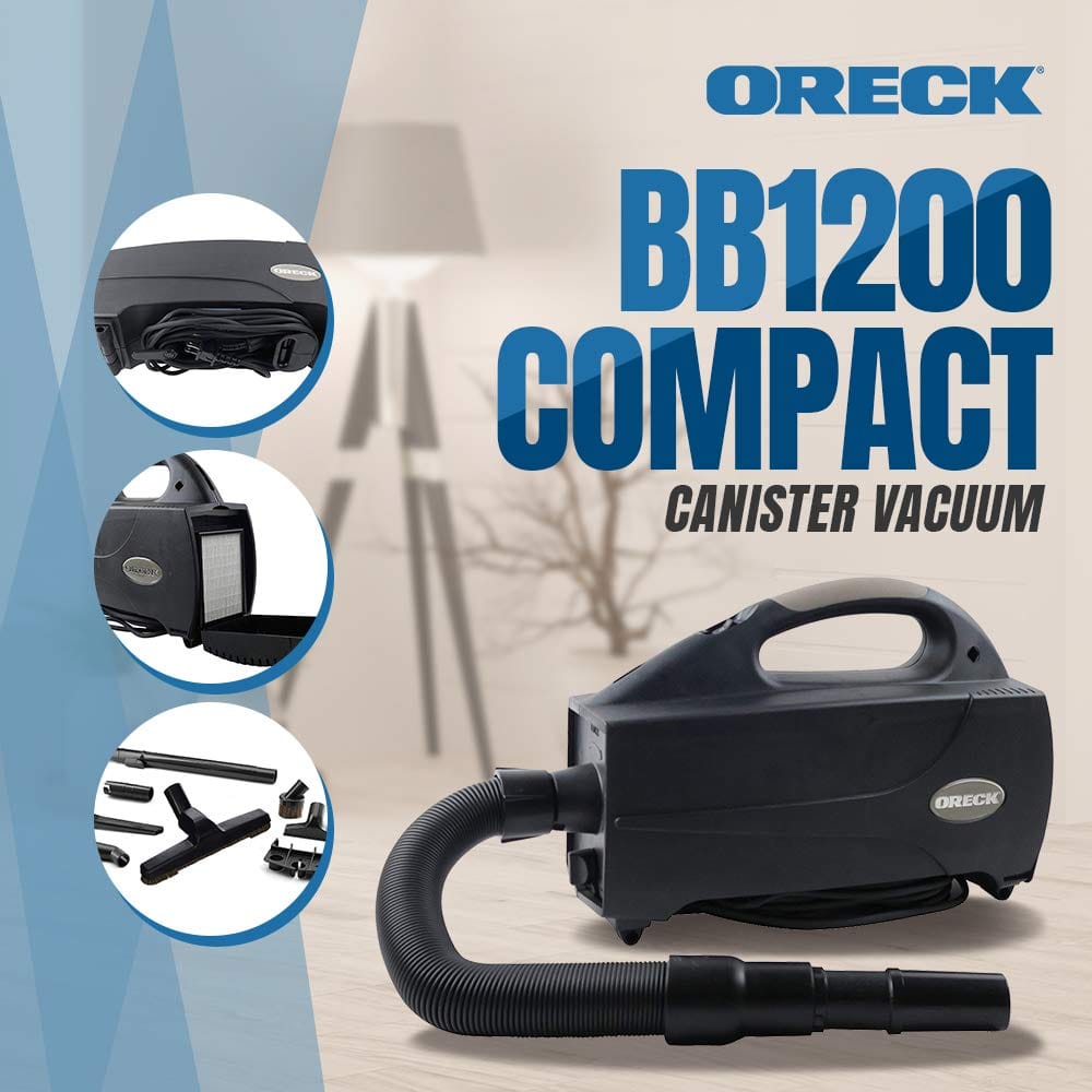 Lightweight Oreck Compact Canister Vacuum Cleaner & Blower with HEPA Filter Bag for Pet Hair, Hardwood Floors - BB1200Db, Black - Review Image 3