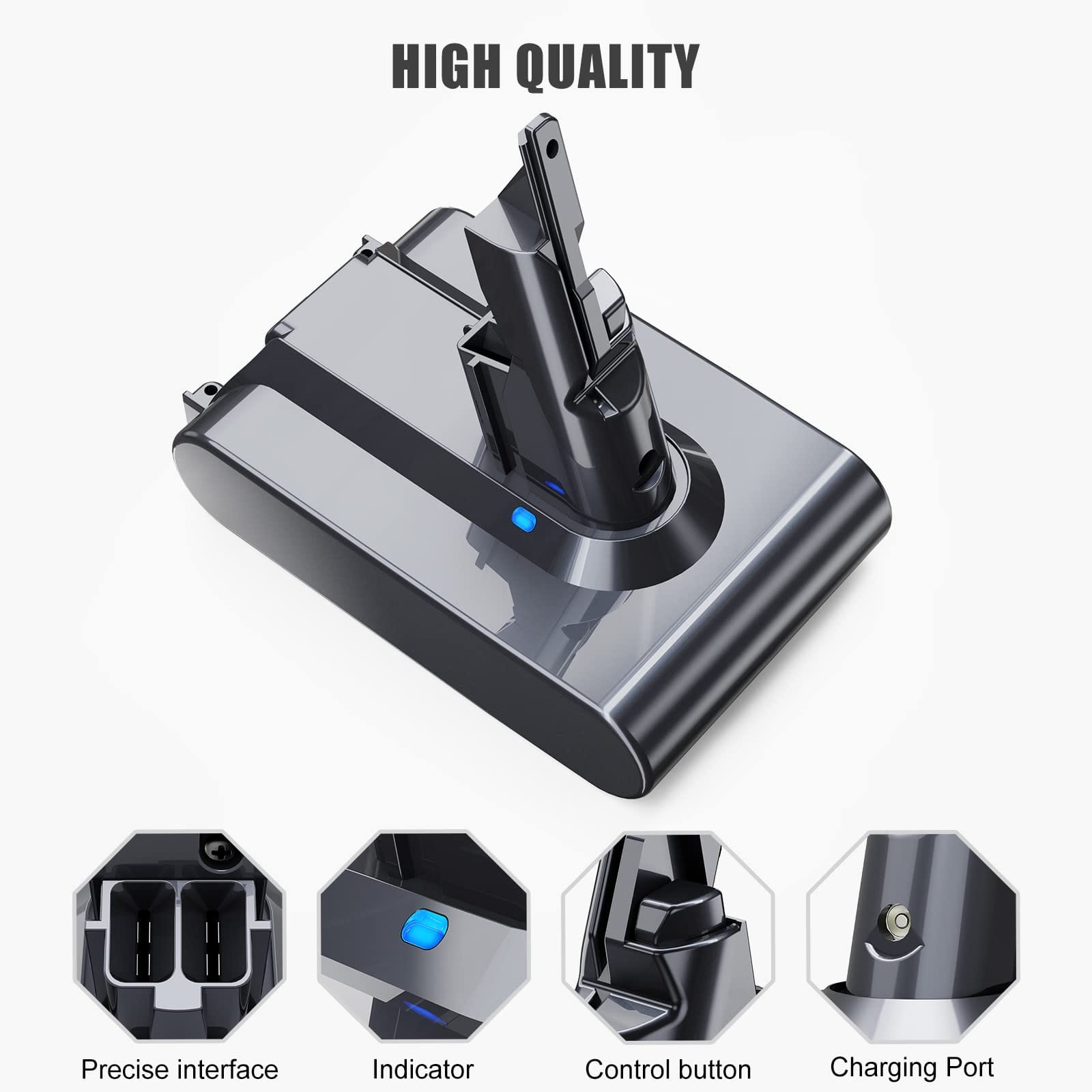 21.6V 6.0Ah Replacement Battery for Dyson V7 - Compatible with Dyson Sv11 V7 Motorhead, Animal, Trigger, Hepa, Car+Boat and Absolute Handheld Vacuum Cleaners - Review Image 5