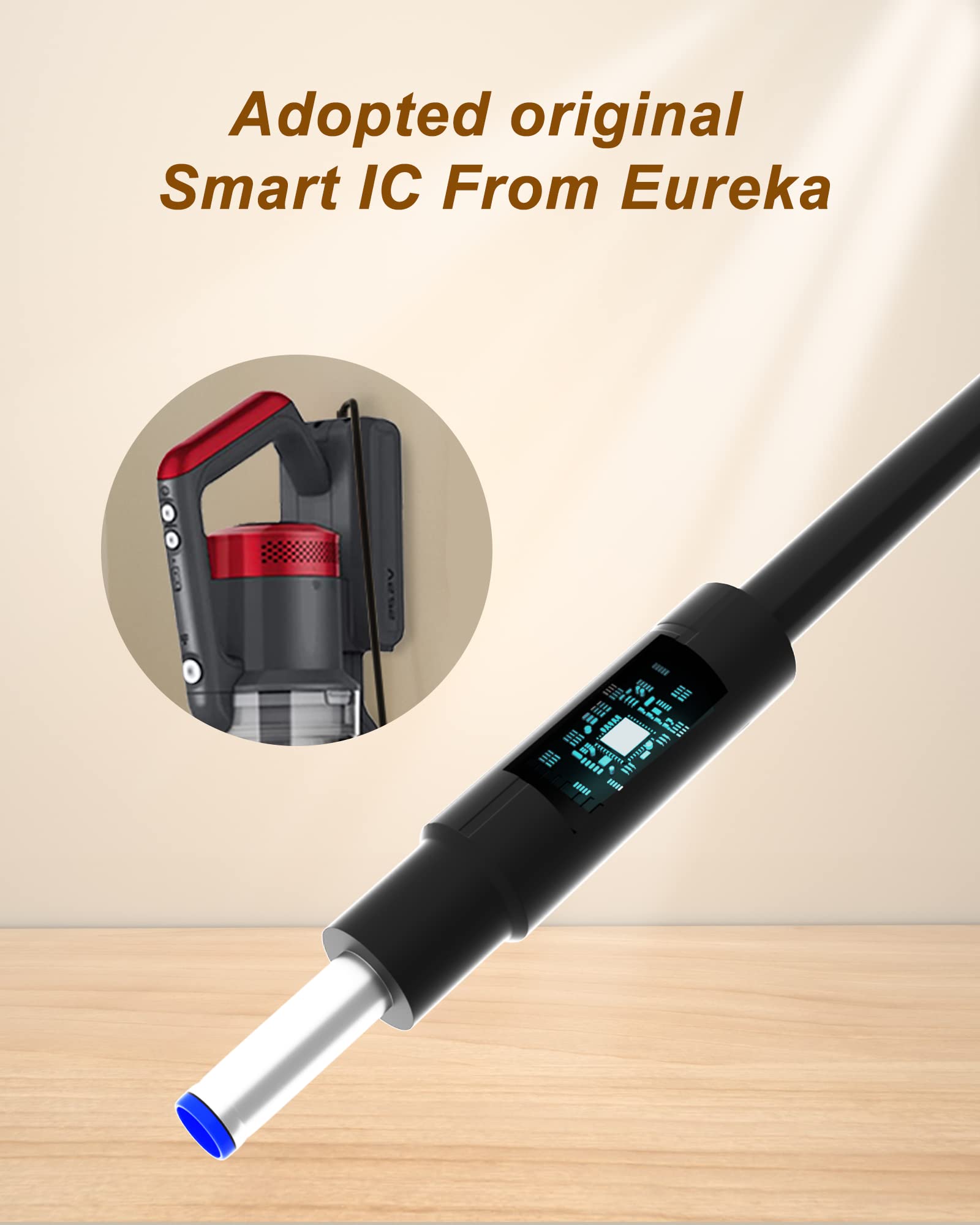 WUKUR Replacement Eureka Charger Cord Power Supply for Rapid Clean Pro/Stylus Cordless Vacuum Cleaner NEC180/NEC182/NEC185/NEC186/NEC380 - Review Image 4