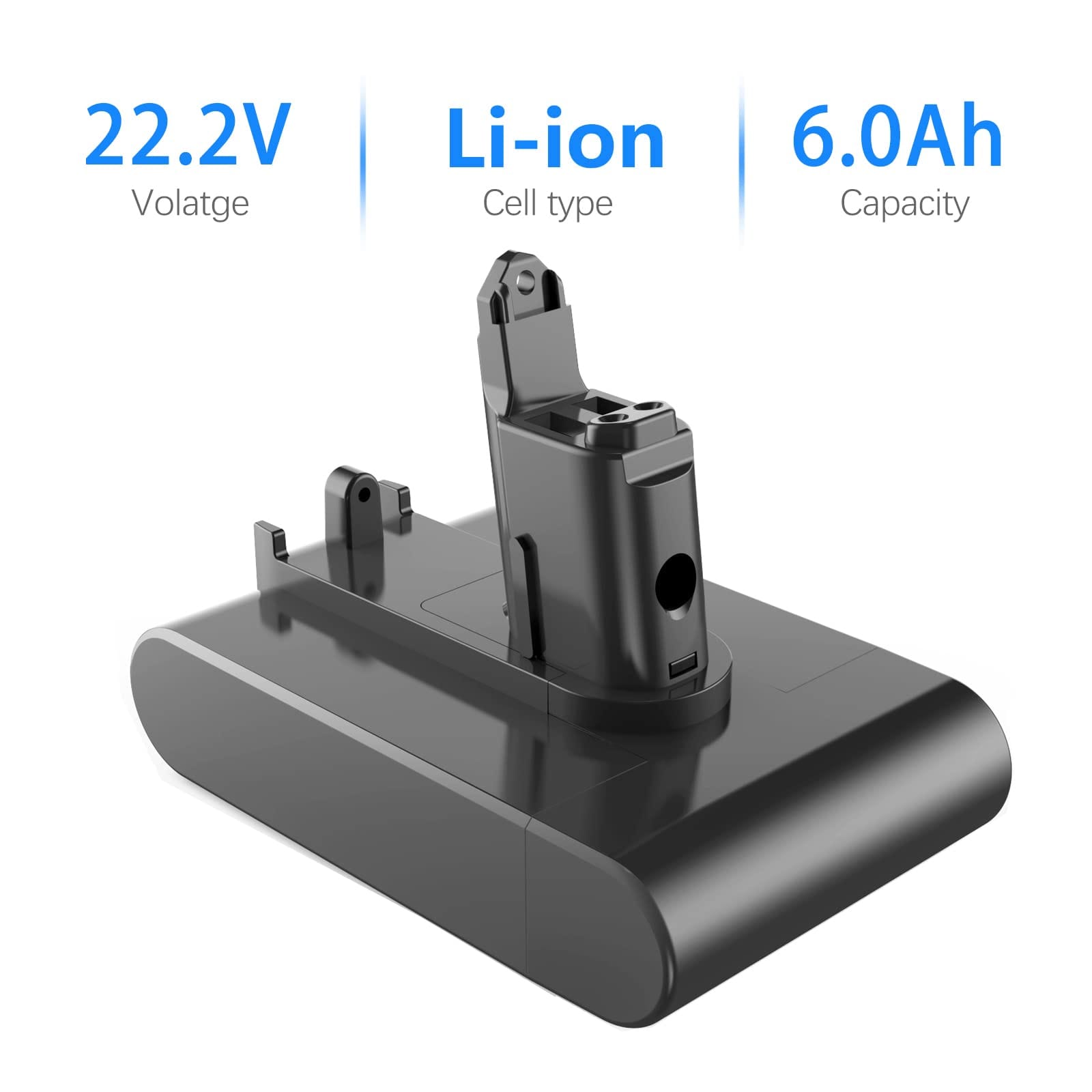Upgraded 6000mAh Type B 22.2V Lithium-Ion Battery Replacement for Dyson Handheld Vacuum Cleaners DC31 DC35 DC44 DC31 DC34 - Compatible with 917083-01 202932-02 - Review Image 2