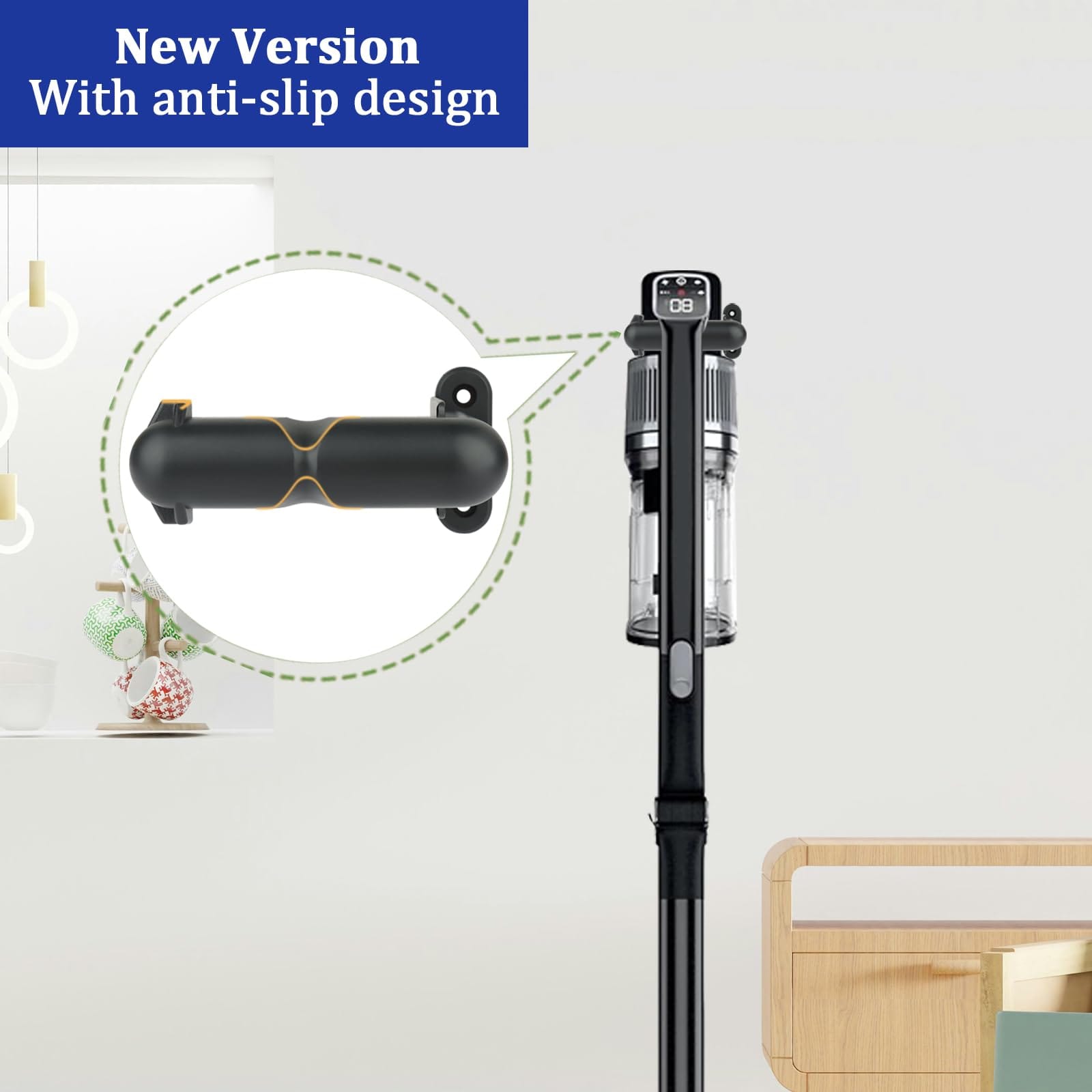 Wall Mount Vacuum Holder for Shark Cordless Stick Vacuums and Dyson Outsize V10 V11 V12 V15 - Lightweight Organizer - Review Image 4