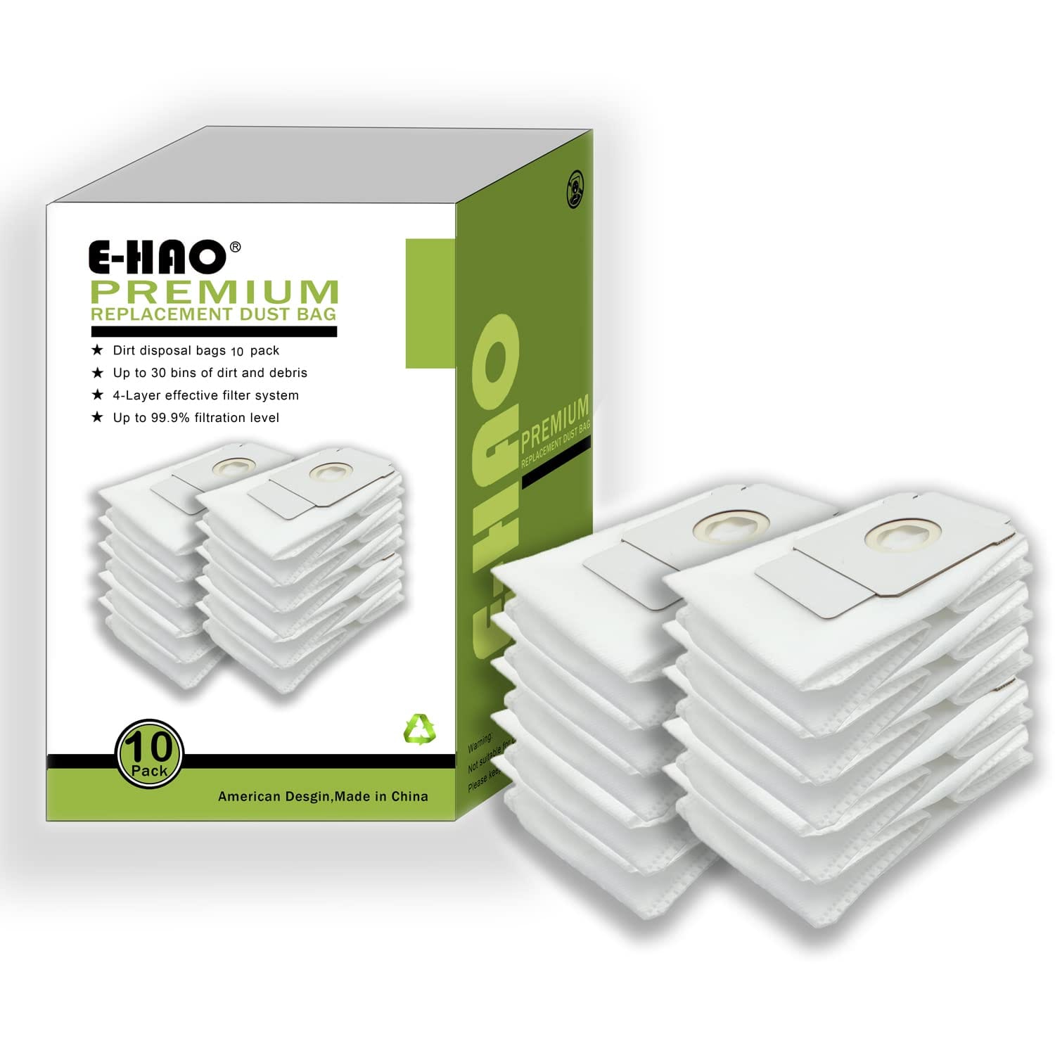 10-Pack Compatible Vacuum Bags for iRobot Roomba i/J/S Series - Replacement Dust Bags with Automatic Dirt Disposal Feature
