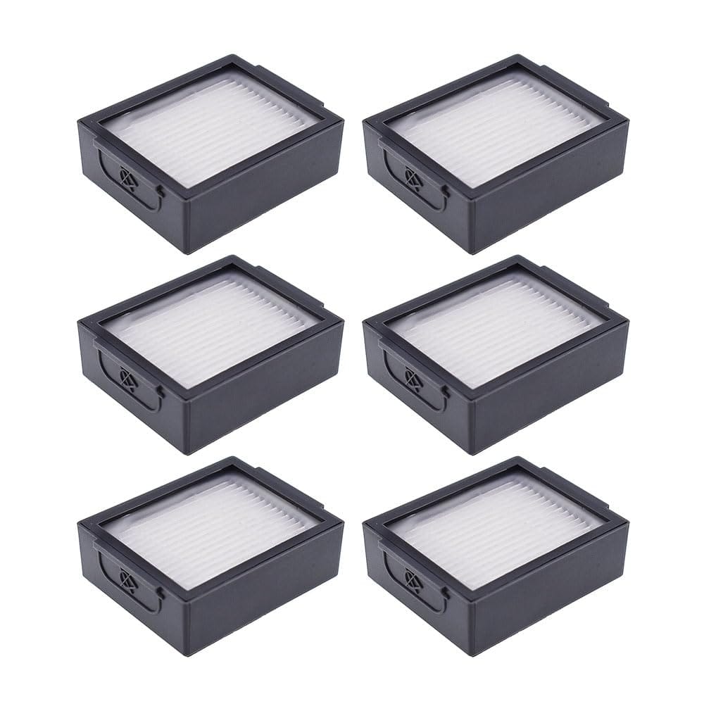 High-Efficiency HEPA Filters Replacement for iRobot Roomba E I & J Series - Compatible with E5 E6 I1 I1+ I3 I3+ I4 I4+ I6 I6+ I7 I7+ I8 I8+ J7 J7+ And Combo J5 J5+ I5 I5+ Plus Robot Vacuums, 6-Pack