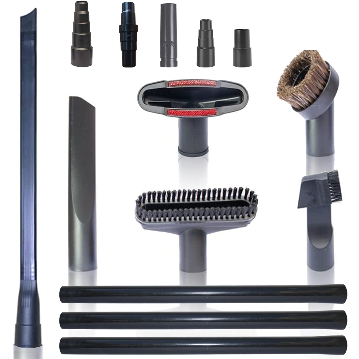 Universal Vacuum Hose Adapter Kit with Flexible Crevice Tool for Dryer Lint Vent Trap Cleaner - Household Cleaning Accessories Set for Pet Hair Vacuum