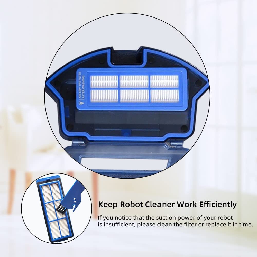 HEPA Filter Replacement Parts Kit Compatible With Anker Eufy Robotic Vacuum Cleaners | Roller Brush, Side Brushes, Unibody Filter - Review Image 5