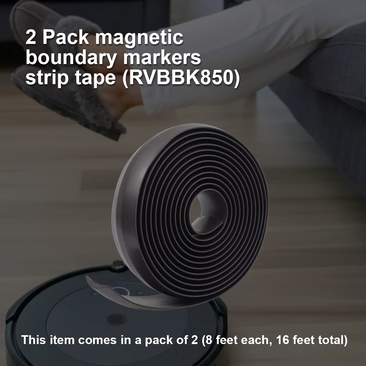 Magnetic Boundary Markers Strip (2 Pack, 16ft) for Shark Robotic Vacuum Cleaner - Compatible with Neato, Shark Ion, and RoboVac Models - Review Image 2