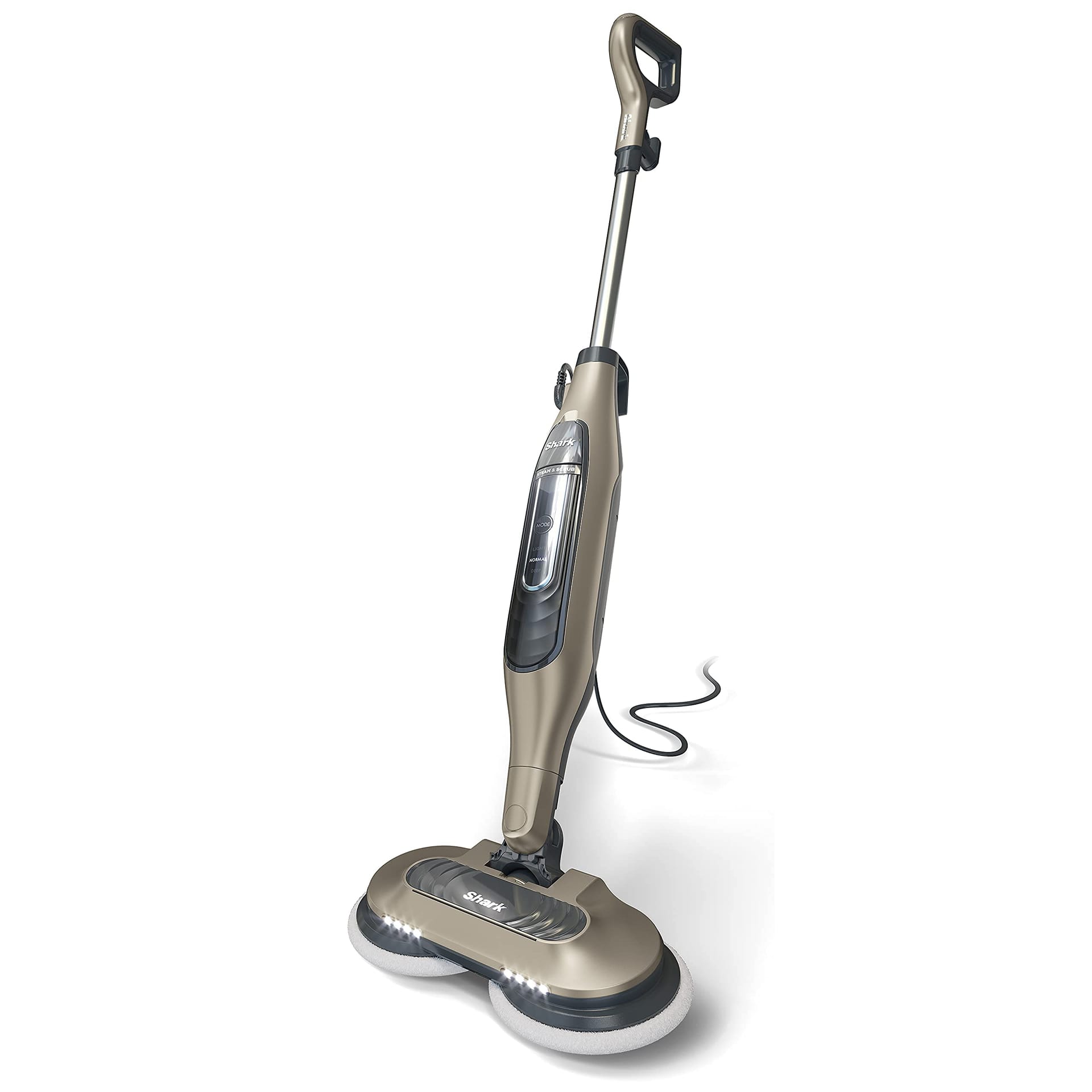 Refurbished Shark S7001 Mop Scrub & Sanitize for Hard Floors with 4 Dirt Grip Pads, 3 Steam Modes & LED Headlights - Gold