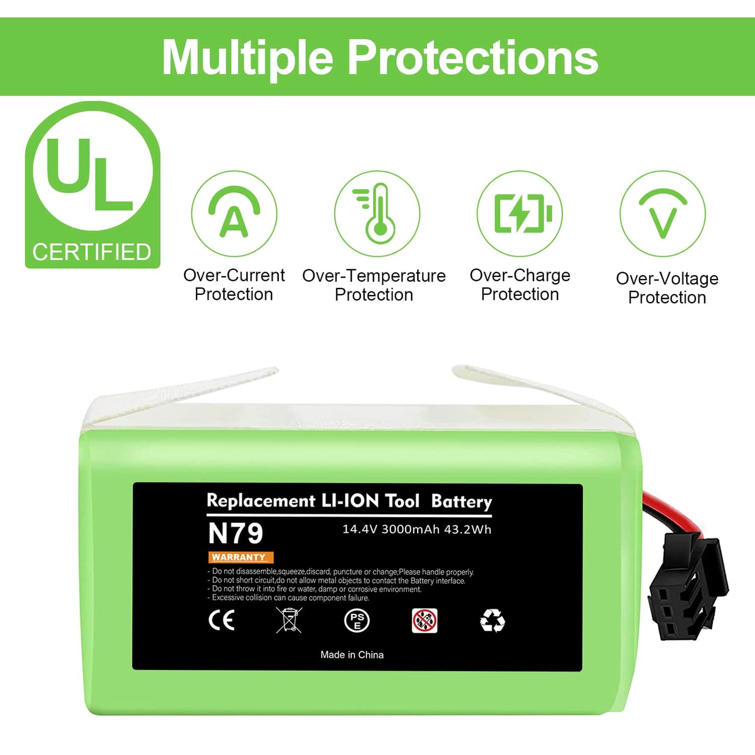 Upgraded 3000mAh 14.4V Li-Ion Battery for Ecovacs Deebot N79 N79S N79W, Deebot 500 DN622 DN622.11 & Eufy Robovac 11 11C 11S 11S Max 12 15C 15C Max 15T 25C 25C Max 30 30C 35C G10 R500 R450 Robot Vacuum - Compatible with Hardwood Floors - Review Image 4