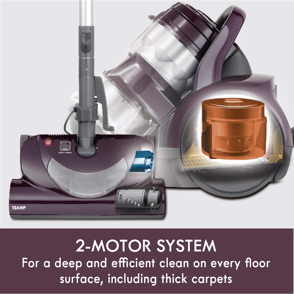 Kenmore Lightweight Bagless Canister Vacuum with Pet Powermate and Hepa Filter - Eggplant - Review Image 5