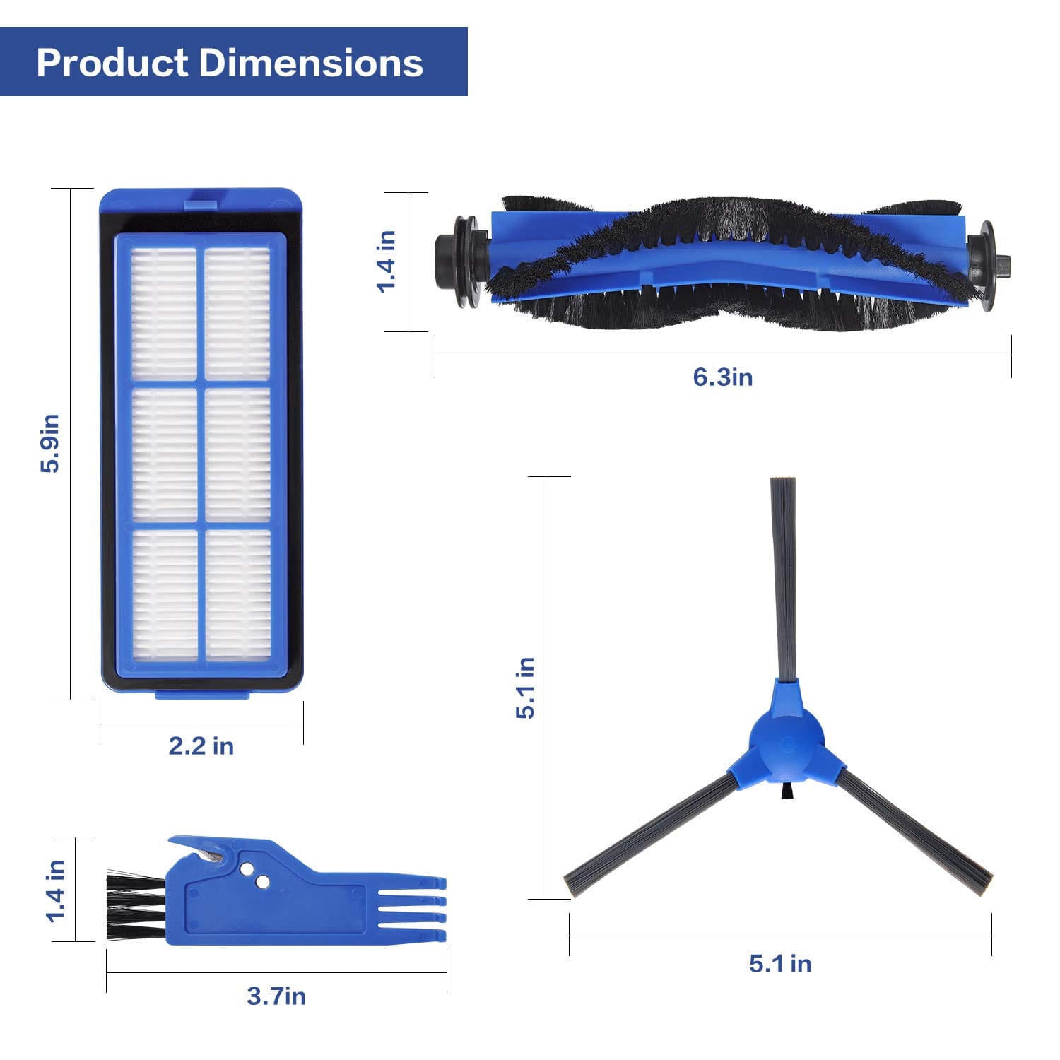 Replacement Parts for Eufy RoboVac 11S Max, 15C Max, 30C Max - Filters, Side Brushes, Main Brush - Review Image 2