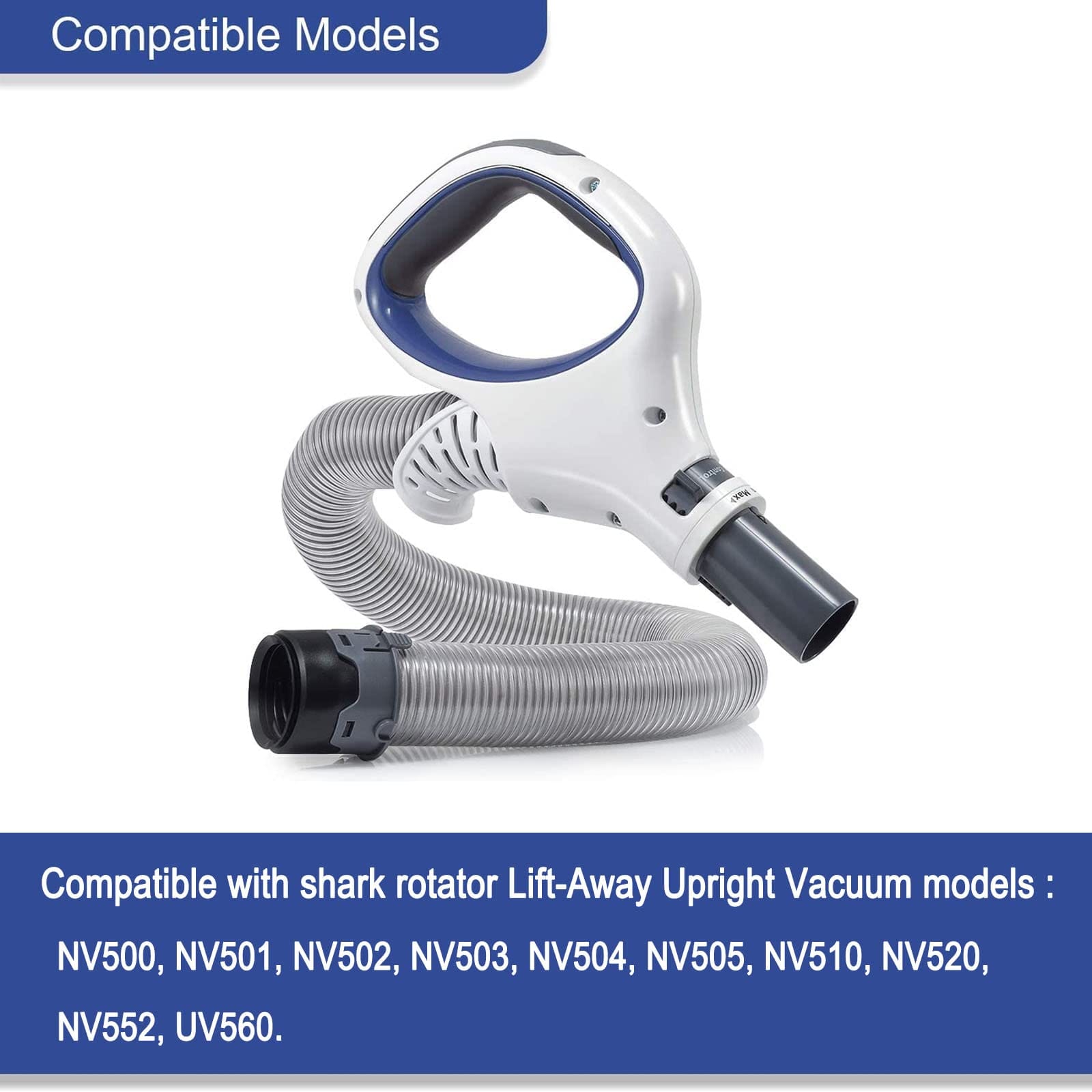 Premium PVC Upgraded Replacement Shark Rotator Hose Handle for NV500 - NV505, NV510 - NV520, NV552, UV560 | Replaces #1245Fc500 (Blue) - Review Image 2