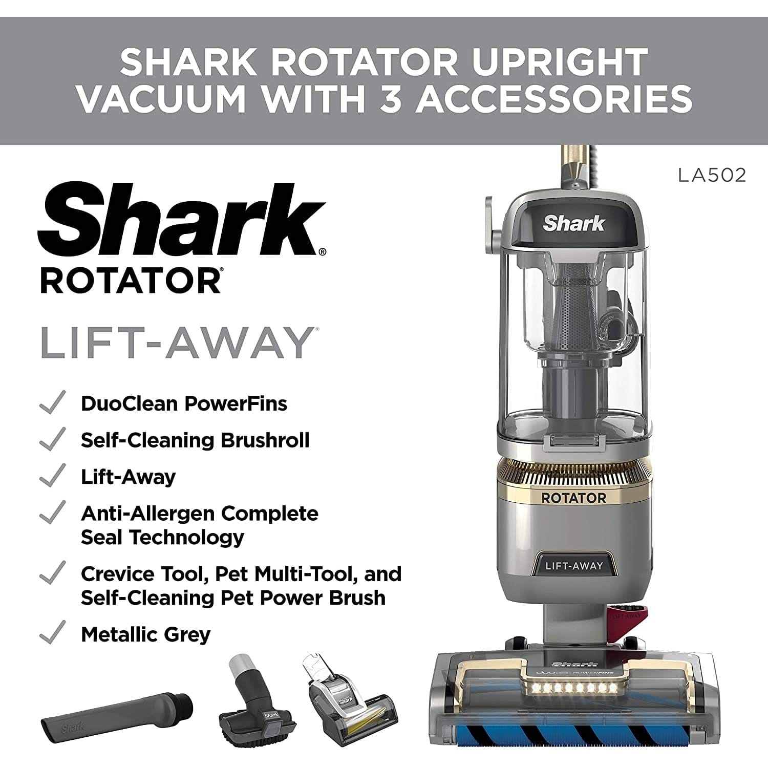 Lightweight Shark Rotator Vacuum with DuoClean PowerFins, Lift-Away Function, and HEPA Filter - Ideal for Pet Hair Removal - Review Image 3