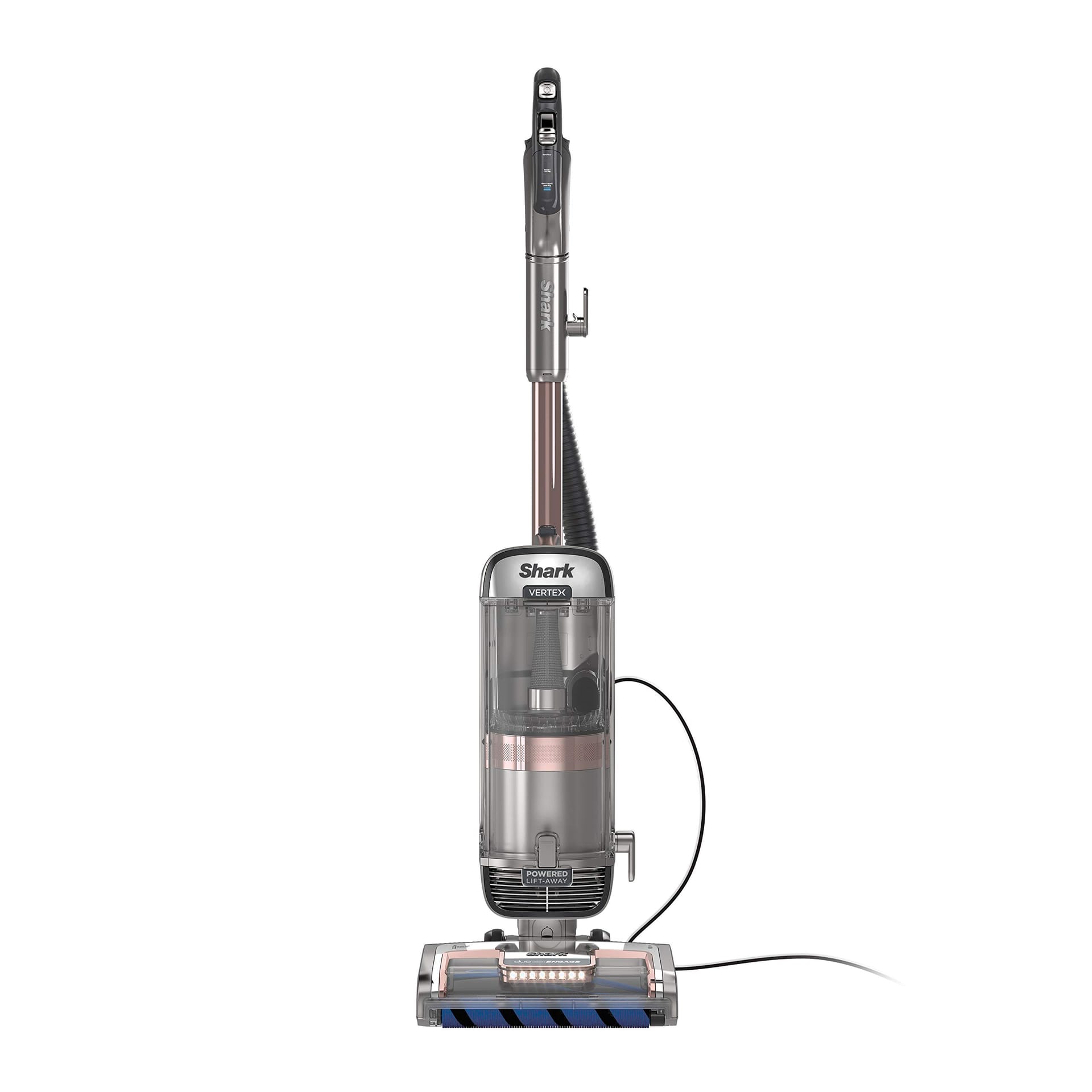 Shark Vertex Powered Lift-Away Upright Vacuum with Duoclean Powerfins and Self-Cleaning Brushroll - Silver/Rose Gold