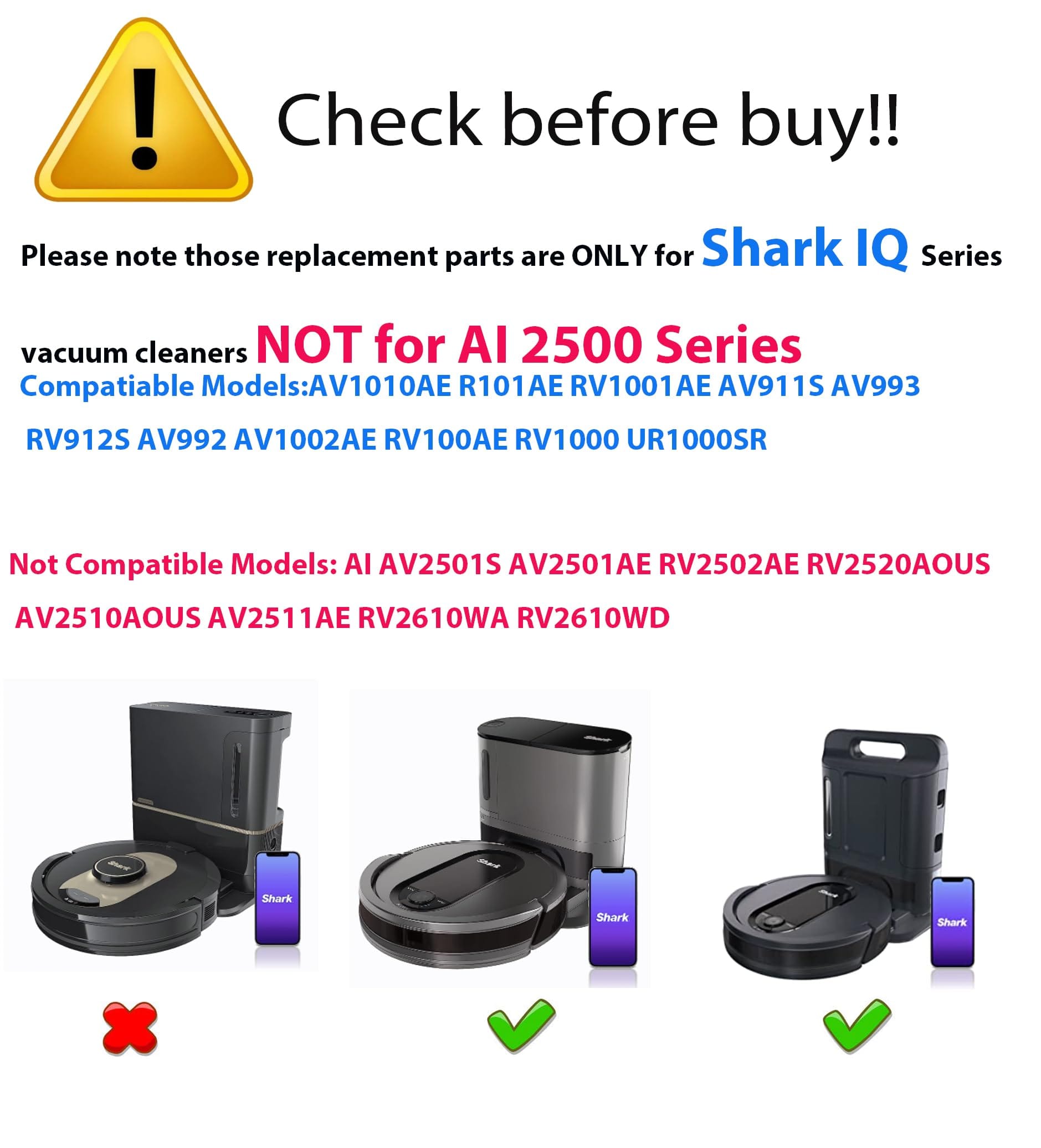 JoyBros 24Pcs Big-Kit Replacement Parts for Shark IQ R101AE RV1001AE Vacuum Cleaners - Review Image 2
