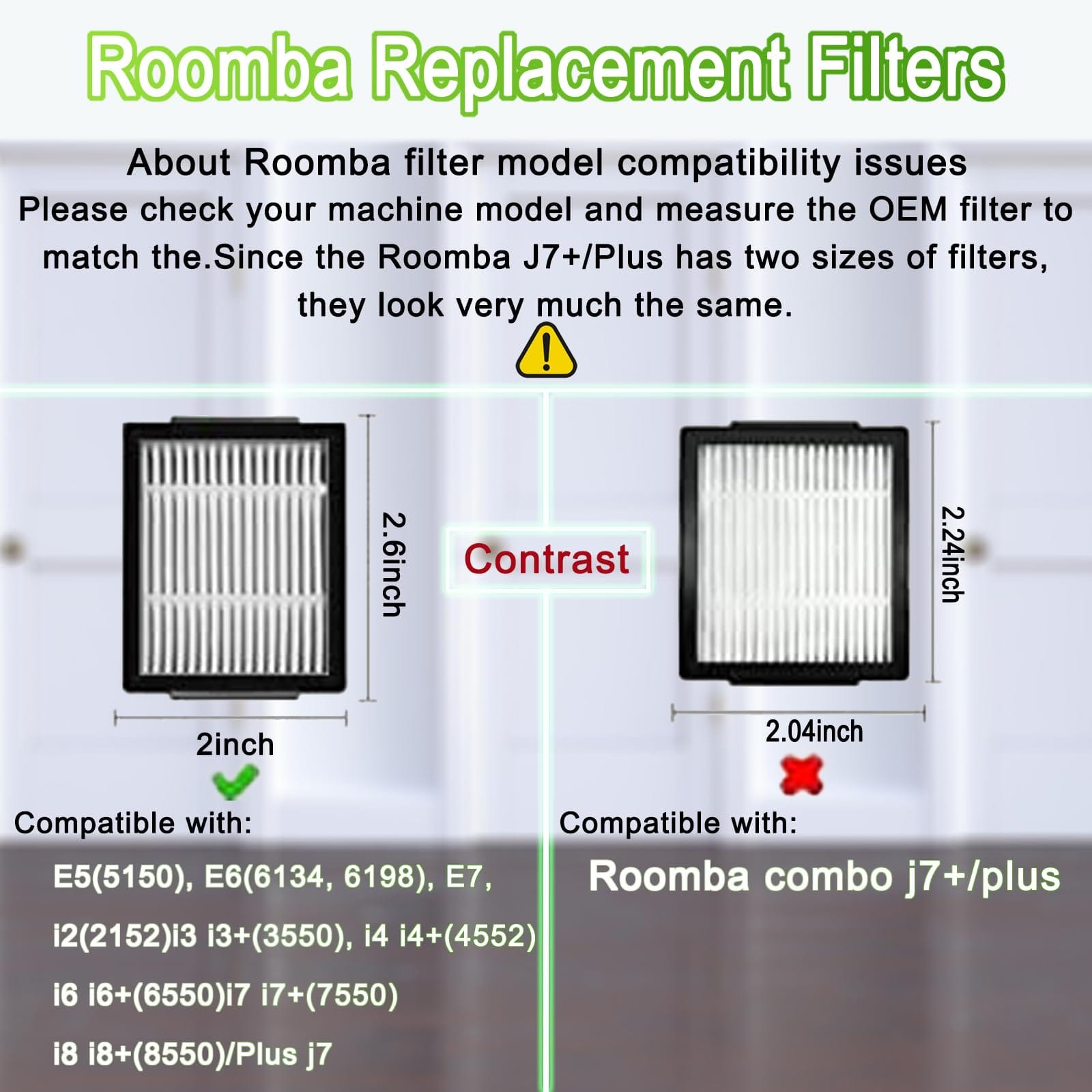 Replacement Parts Kit for Irobot Roomba I7 I7+ I3 I3+ I4 I4+ I6 I6+ I8 I8+ E5 E6 E7 &J7 J7+ Vacuum Cleaner - 2 Sets Rubber Brushes, 8 Hepa Filters, 8 Side Brushes - Review Image 2