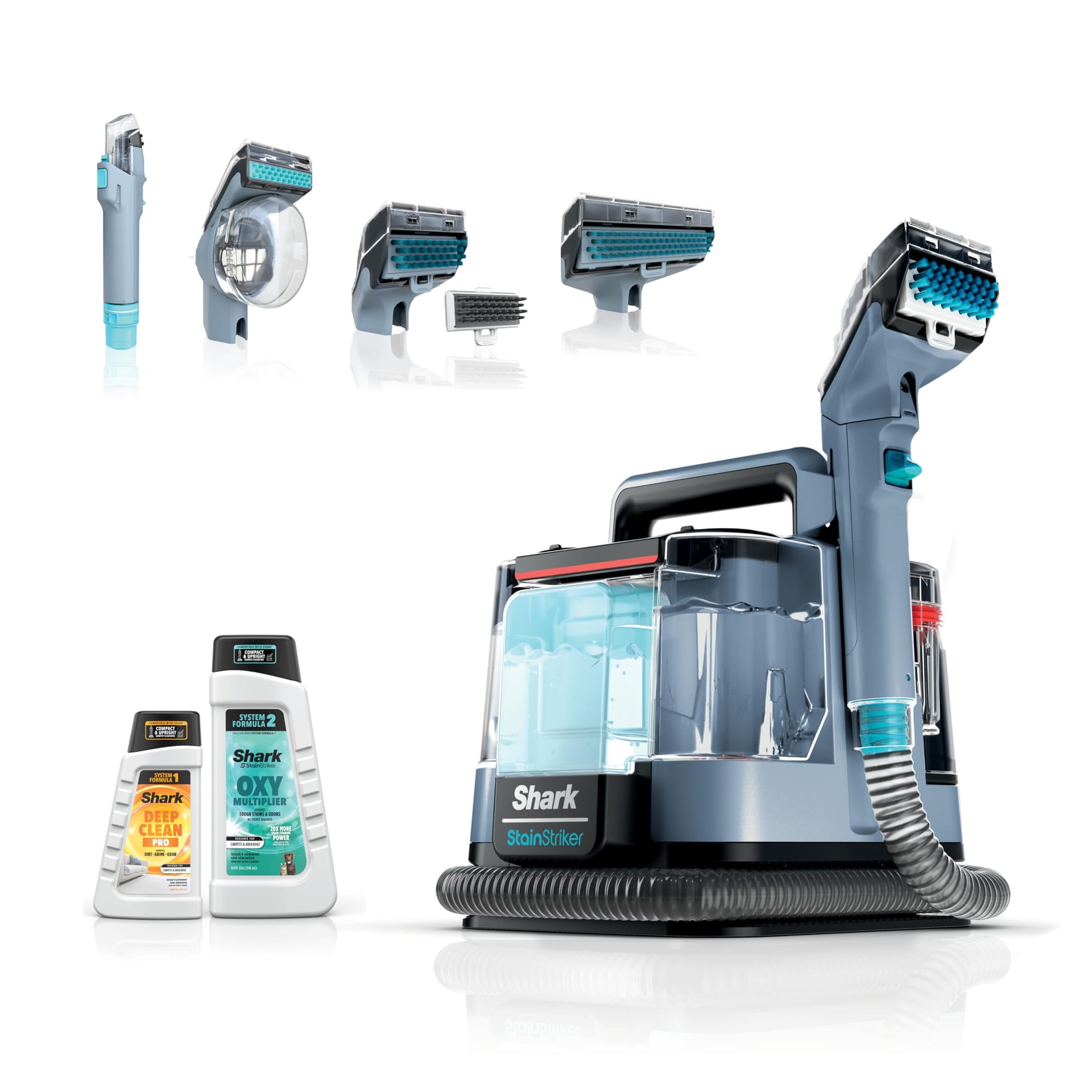 Shark StainStriker Portable Carpet Cleaner Machine with Dual-Activated Solution and Cleaning Accessories, Nordic Blue