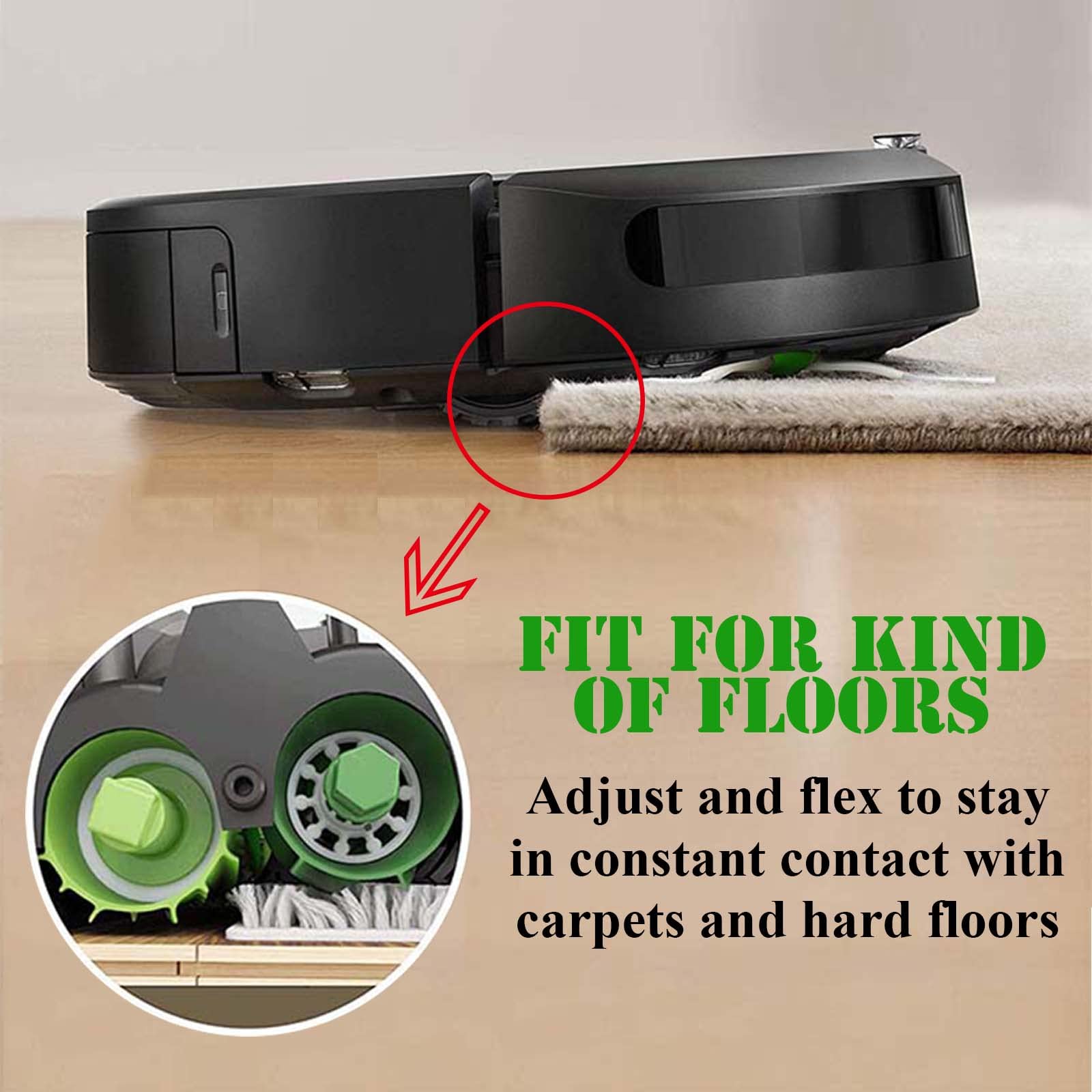 4 Sets Replacement Rubber Roller Brushes Compatible with iRobot Roomba E/I/J Series - High-Quality Accessory Kit - Review Image 2
