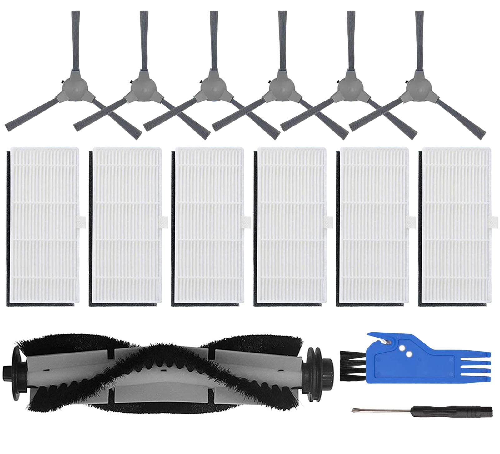 JJ Neumann Replacement Parts and Accessories Compatible With Coredy R3500, R3500S, R550(R500+), R650, R600, R700, R750, R580, Goovi 1600Pa D380, D382, Imartine C800, D900, D900C, Deenkee DK600 Robot Vacuum - Complete Set