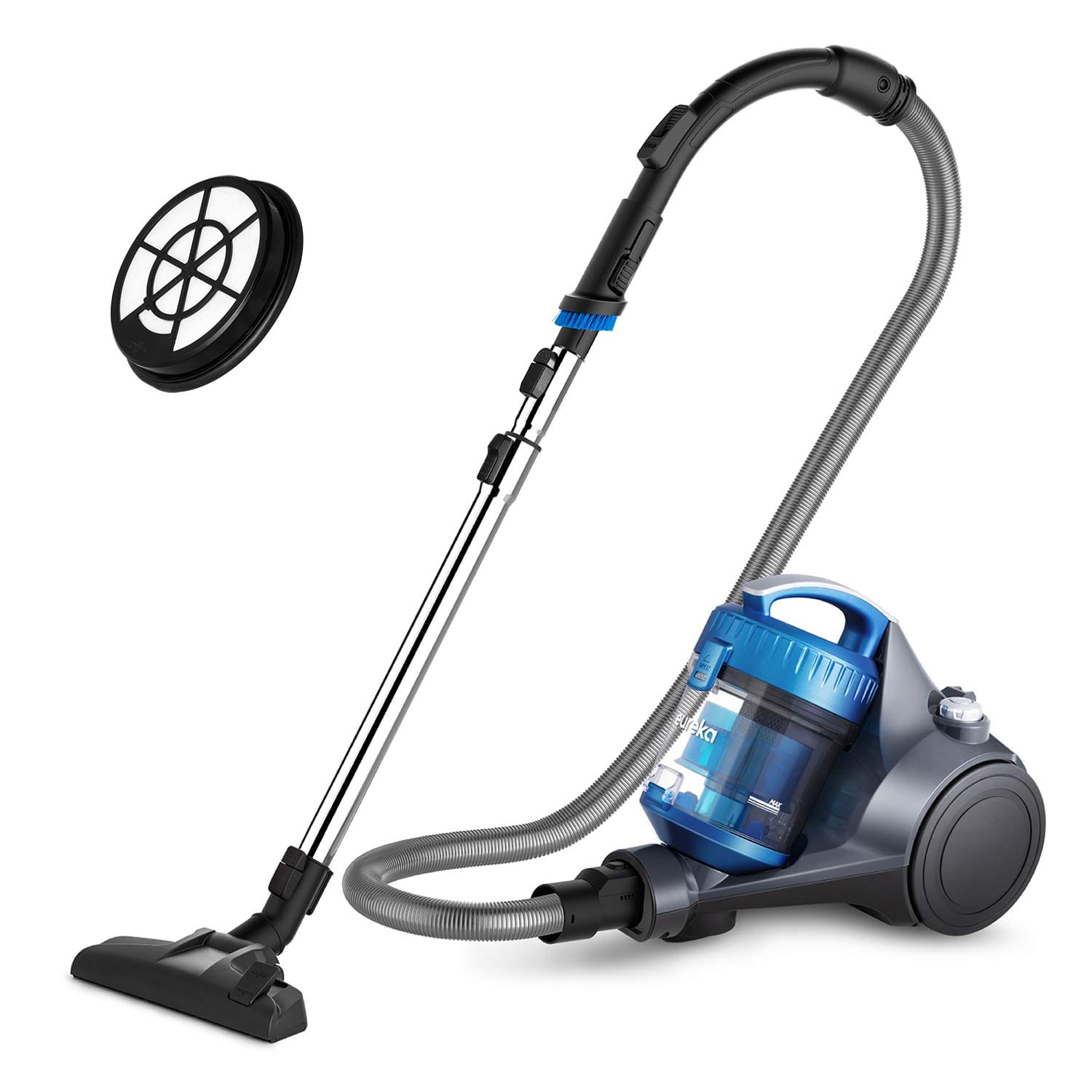 Eureka Whirlwind Bagless Canister Vacuum Cleaner for Carpets and Hard Floors, Blue