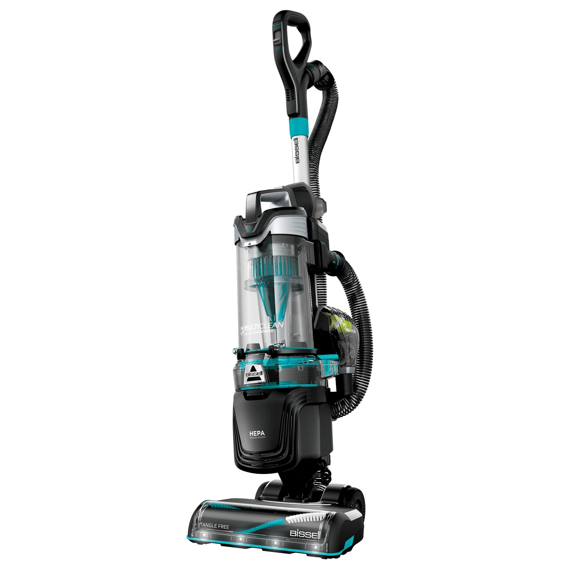 Bissell Multiclean Allergen Rewind Pet Vacuum with HEPA Filter, Tangle-Free Brush Roll, LED Headlights