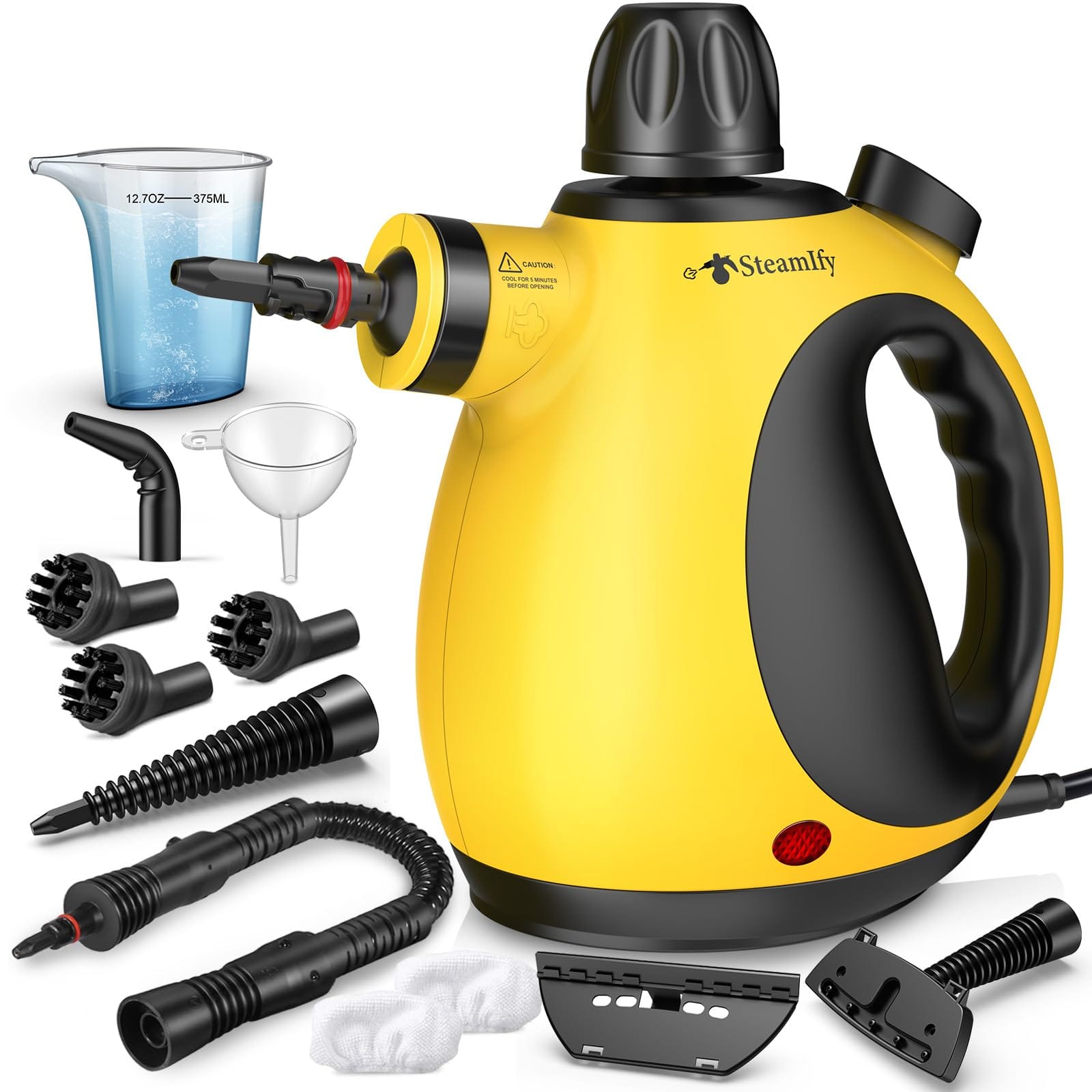 Powerful Handheld Steam Cleaner with 12 Accessories - Eco-Friendly Multi-Surface Steamer for Home Cleaning