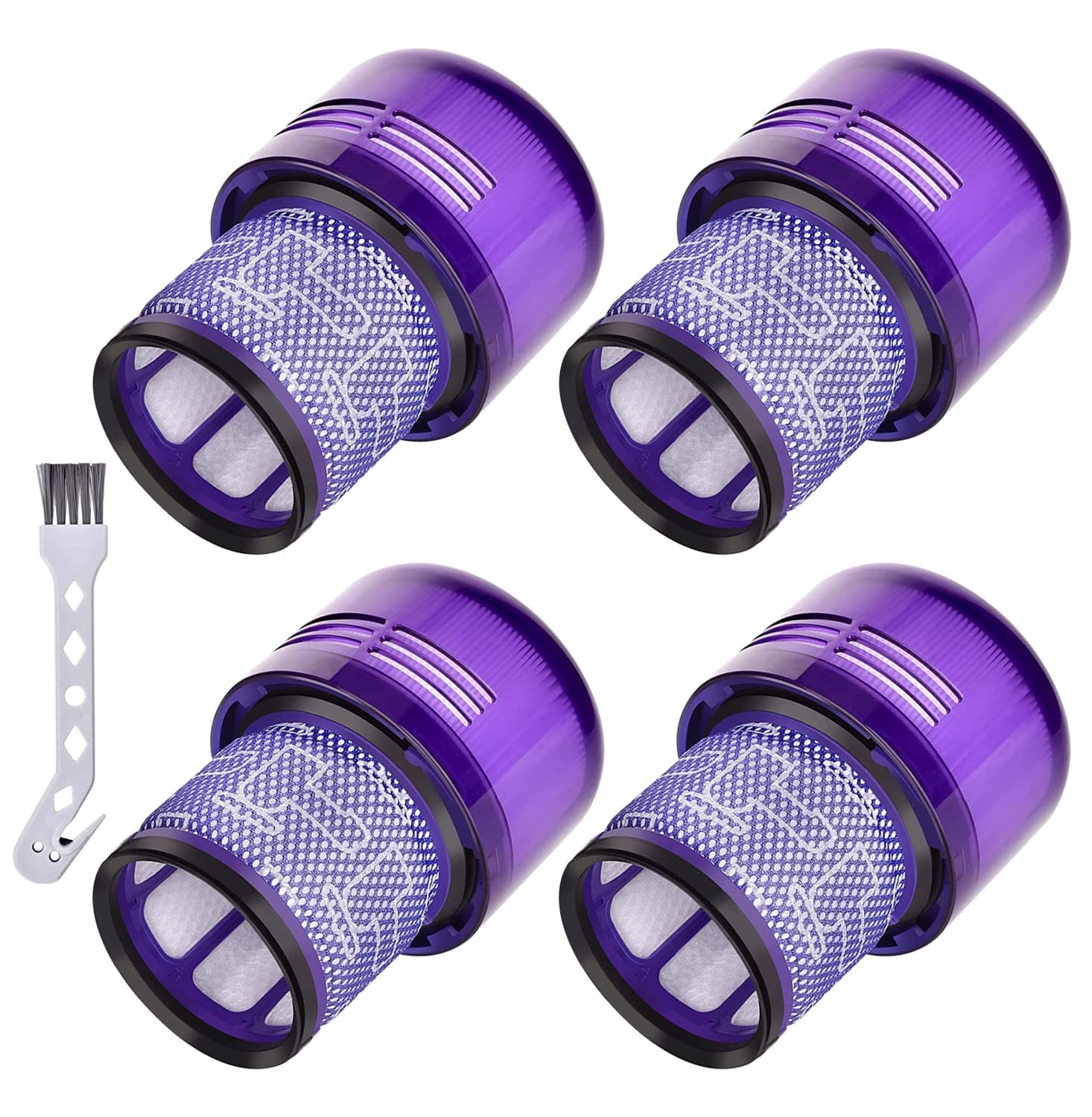 4-Pack Replacement Filters for Dyson V11 Cordless Vacuum - Compatible with V11 Torque Drive, V11 Animal, V15 Detect - Replaces Part # 970013-02