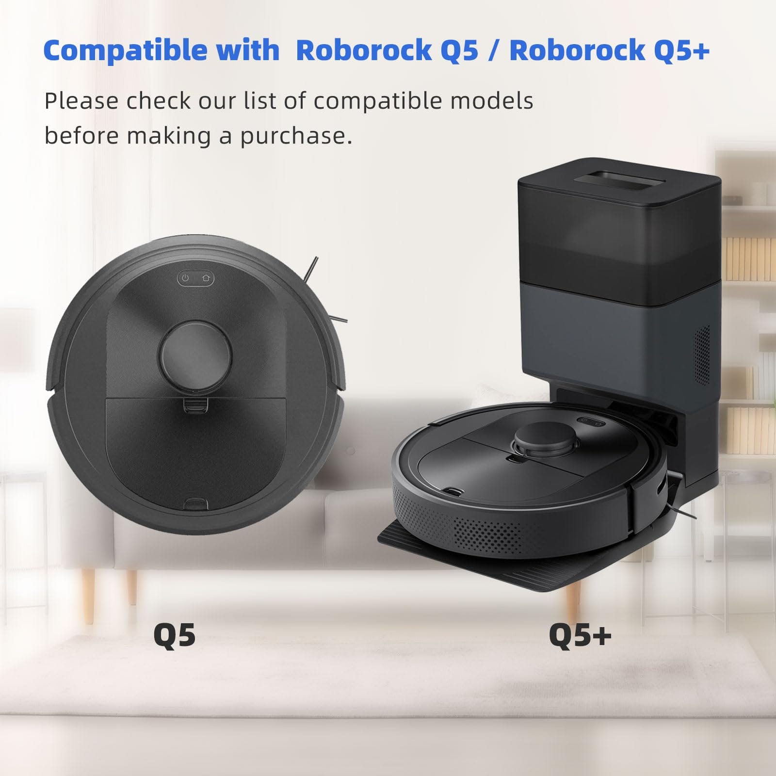 Compatible Replacement Kit for Roborock Q5, Q5+, Q5 Plus Robot Vacuum Cleaner Spare Parts - Includes 1 Main Brush, 4 Hepa Filters, 4 Side Brushes - Review Image 5