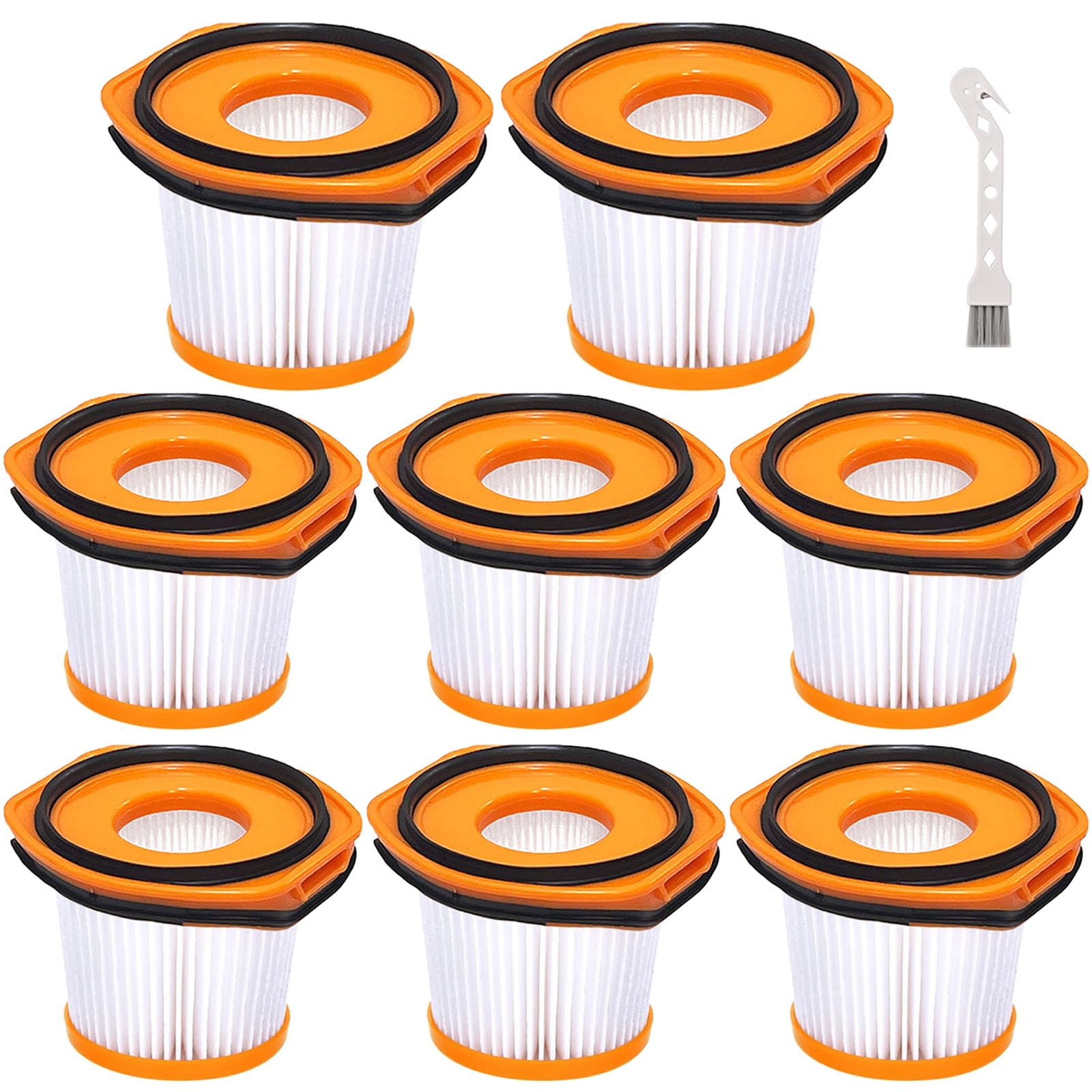 8-Pack Vacuum Filter Replacement for Shark Ws620 Ws632 Ws630 - Compatible with Shark Wandvac System Ws633 Ws632Rgbrn Ws632Pkbrn Ws632Gnbrn Ws632Gdbrn Ws632Blbrn, Part # XFFWV360