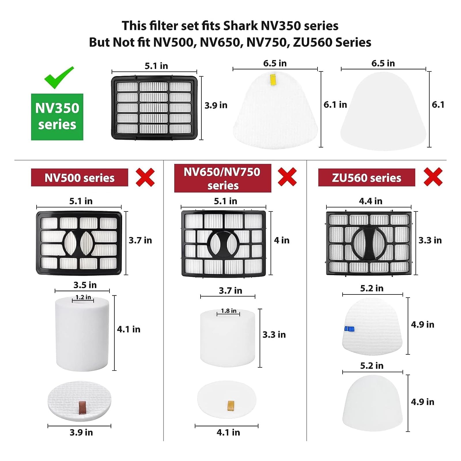 Shark Navigator Lift-Away NV350 Vacuum Filters Replacement Pack - Review Image 3