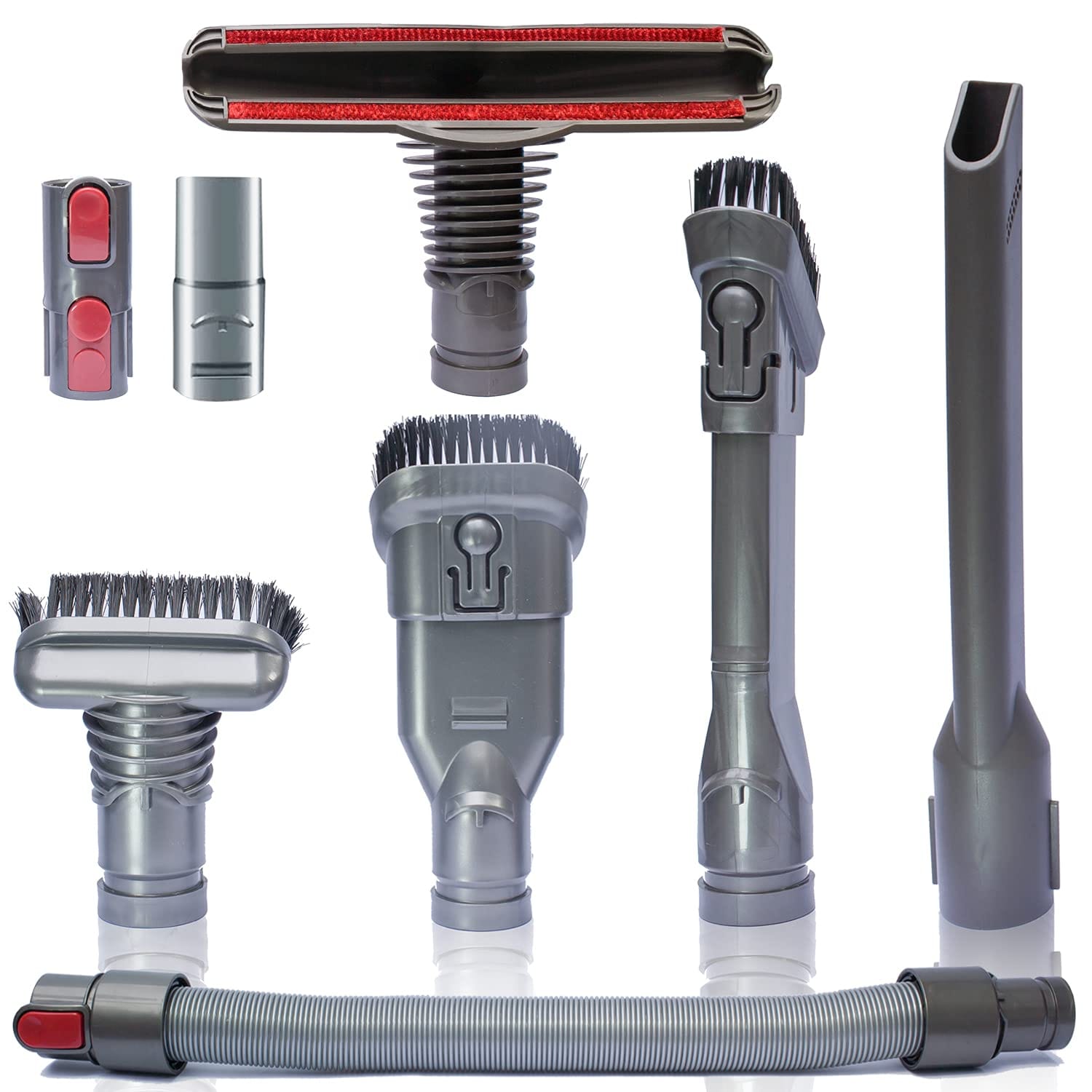 Flexible Extension Hose & Vacuum Attachments Kit for Dyson V11 V10 V8 V7 V6 - Dusty Brush & Cleaner Accessories