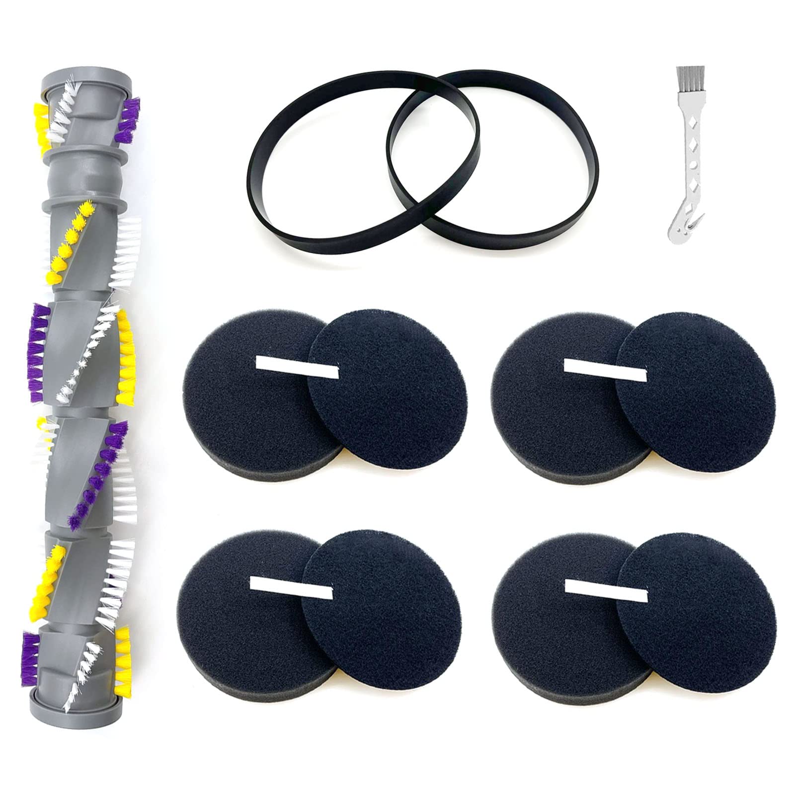 ** Bissell Cleanview Swivel Pet Crosswave 2252 2486 2488 Replacement Parts Bundle - 1 Brush Roll, 2 Belts, 4 Filters

**DESCRIPTION:** Enhance the performance of your Bissell Cleanview Swivel Pet Crosswave vacuum cleaner with this comprehensive Replacement Parts Bundle. Included are 1 Brush Roll, 2 Belts, and 4 Filters to ensure your vacuum operates at its best.

Compatibility is key, and these replacement parts are suitable for various models including Bissell Cleanview Swivel Pet Crosswave 2252, 2486, 2488, 2489, 2253, 2254, 2258, 2259, 2487, 2491, 2492, 2494 Series. The Brush Replacement Part Number is 1604545 and 1611230, while the Filter Part Number is 1608225.

Crafted for efficiency, the brush roller boasts high-quality bristles that effectively remove dust, dirt, and pet hair from carpets. The durable and flexible rubber belts ensure smooth operation, driving the roller brush effectively. The foam and fiber filters efficiently capture dust, dirt, particles, and allergens, promoting cleaner air quality in your home.

To maintain optimal performance, it is recommended to replace the vacuum filters, belts, or roller brush every 3 to 6 months based on usage frequency. After installation, ensure smooth rotation of the brush rollers and belts by manually turning them several times before operating the machine. Invest in these budget-friendly replacement parts to keep your Bissell Cleanview Swivel Pet Crosswave vacuum performing at its peak efficiency.