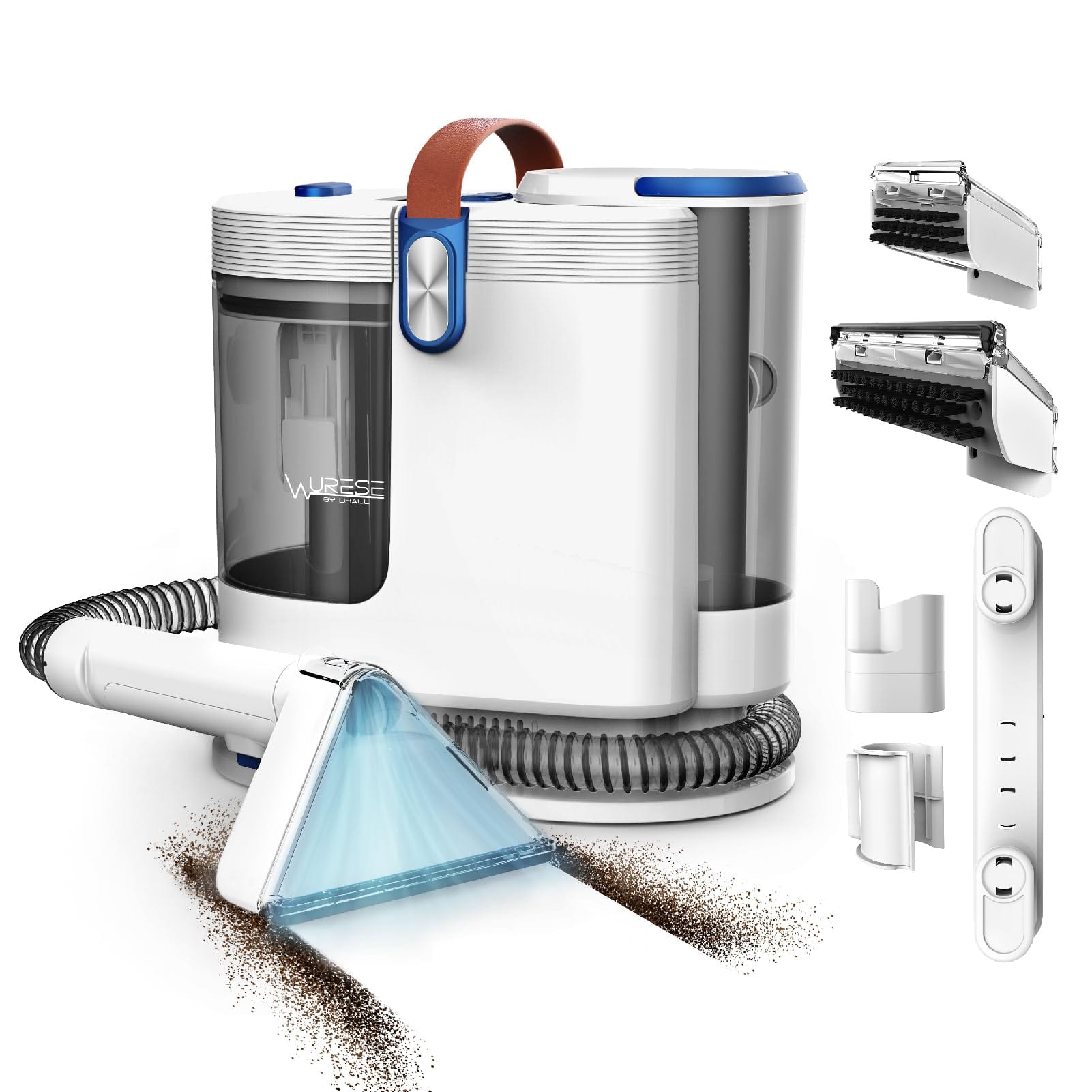 Portable Carpet Upholstery Cleaner Machine with Powerful Suction and Dual Water Tank