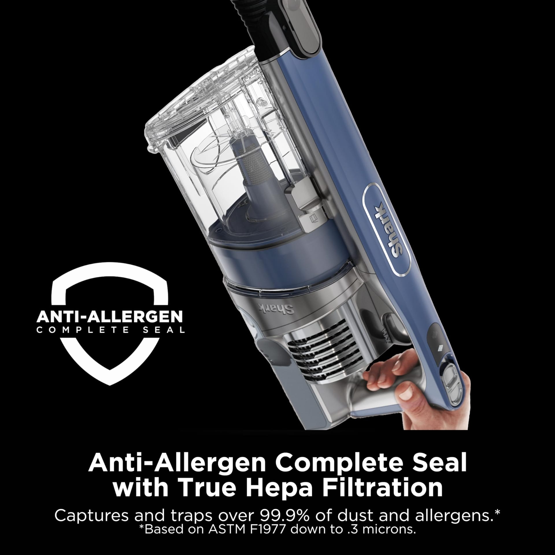 Shark Cordless Pet Plus Vacuum with Anti-Allergen Sealing, Lightweight Stick Vacuum for Pet Hair, 40-Min Runtime, Blue - Review Image 5